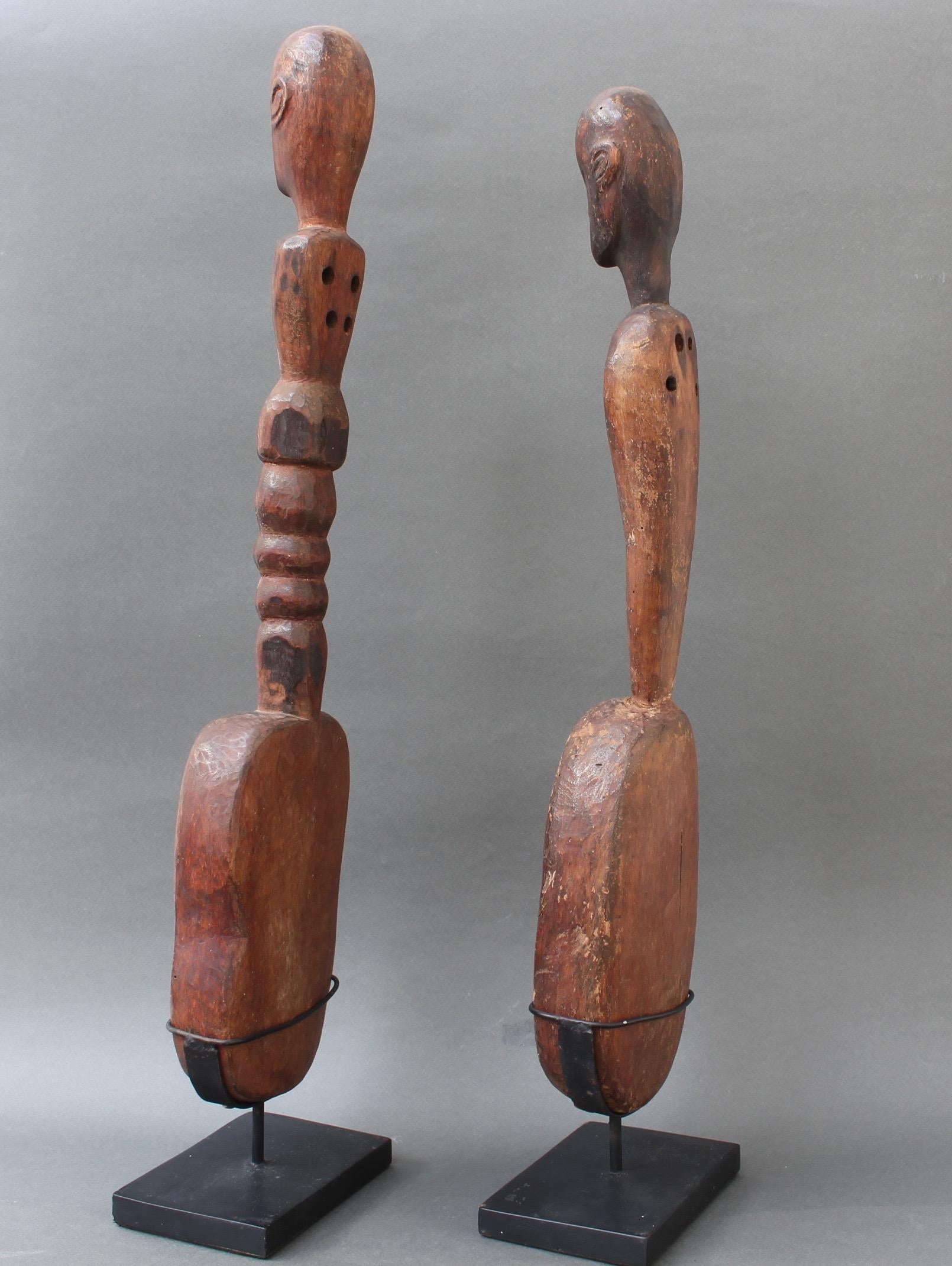 Pair of Hardwood Sumbanese Lutes with Anthropomorphic Figures, 20th Century 1