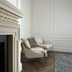 French Mid-Century Style, Velvet Lounge Chairs by Holly Hunt