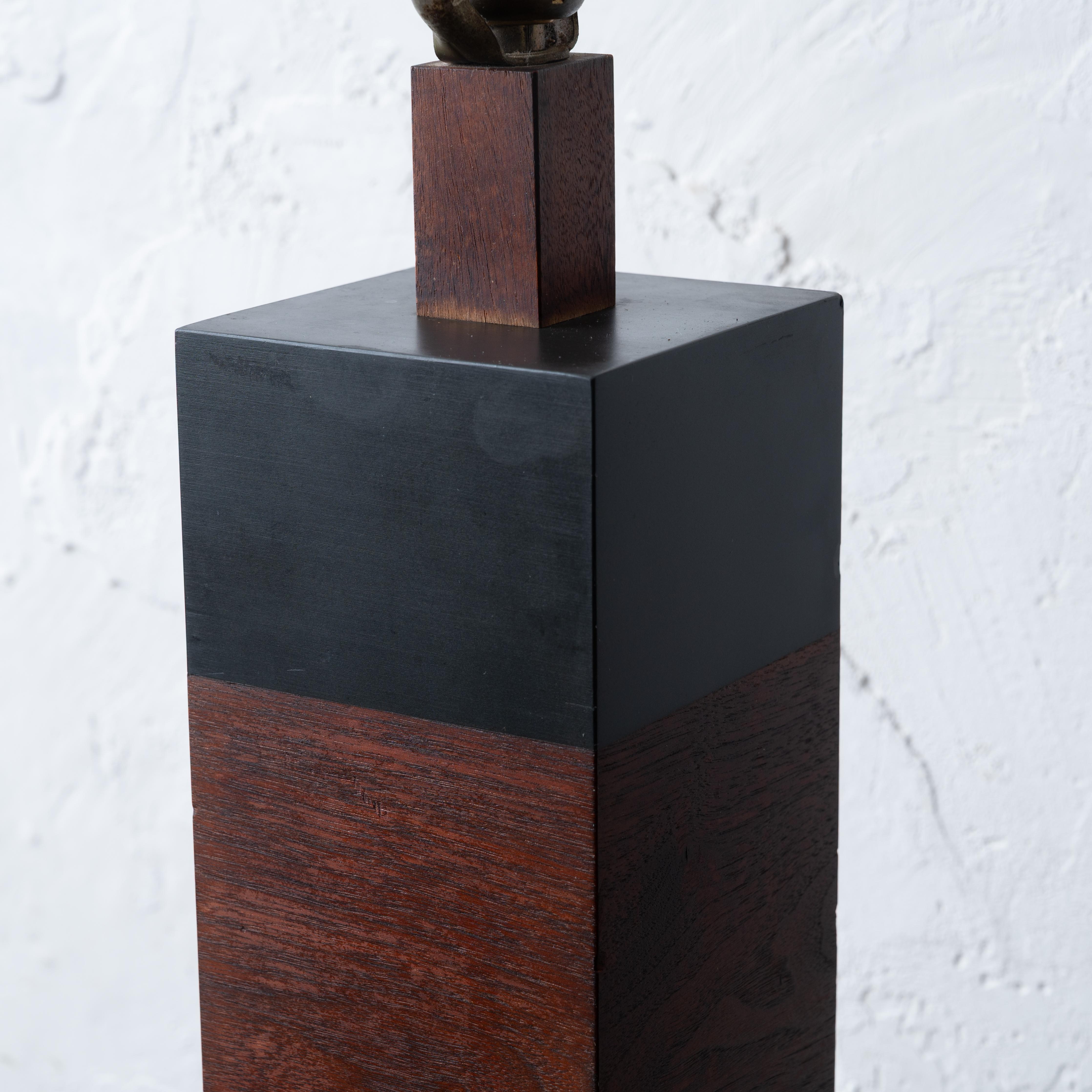 American Pair of Harpswell House Slate & Teak Table Lamps, c.1960 For Sale