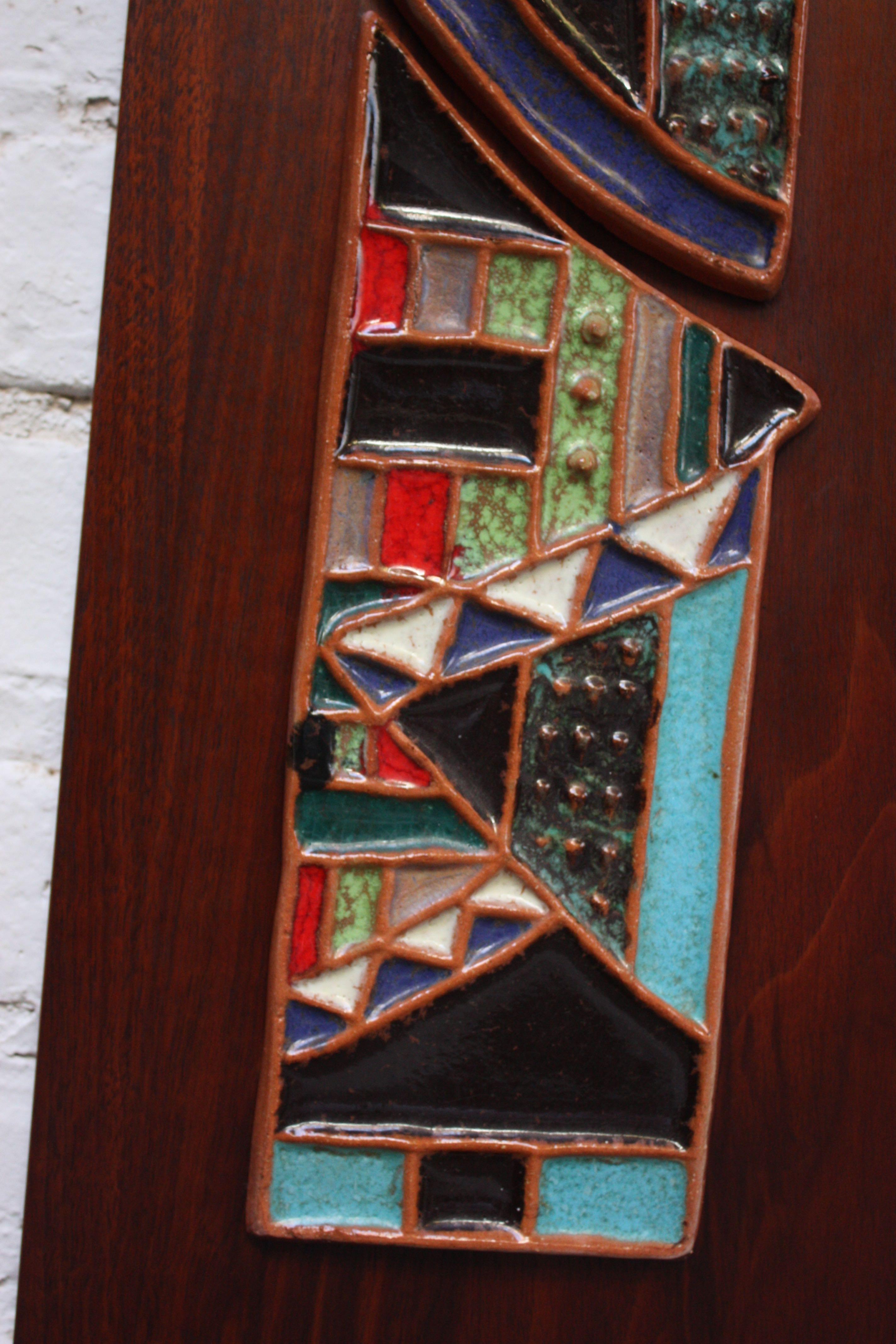 Pair of Harris Strong Figural Ceramic Tile Panels 4