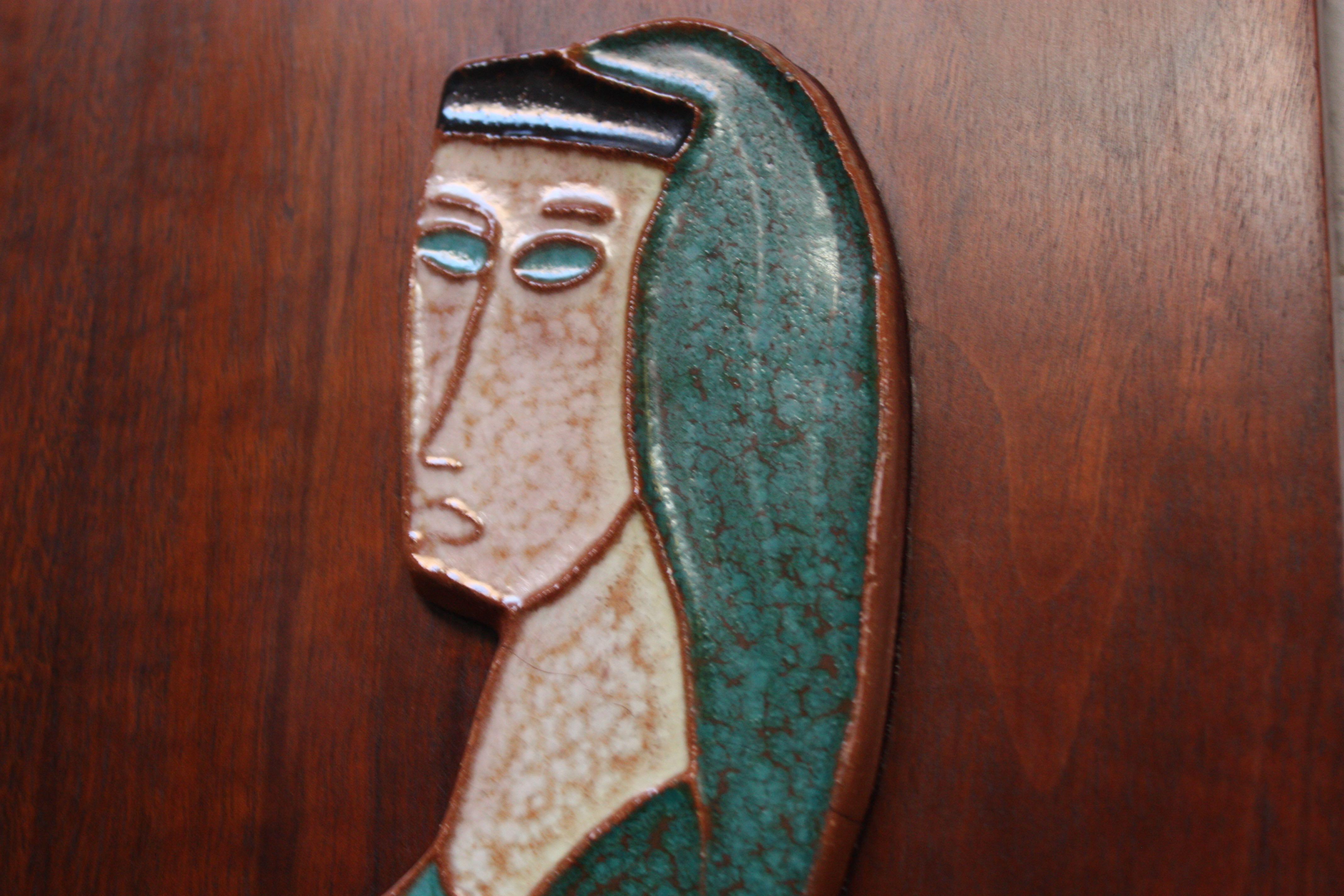 Pair of Harris Strong Figural Ceramic Tile Panels 6