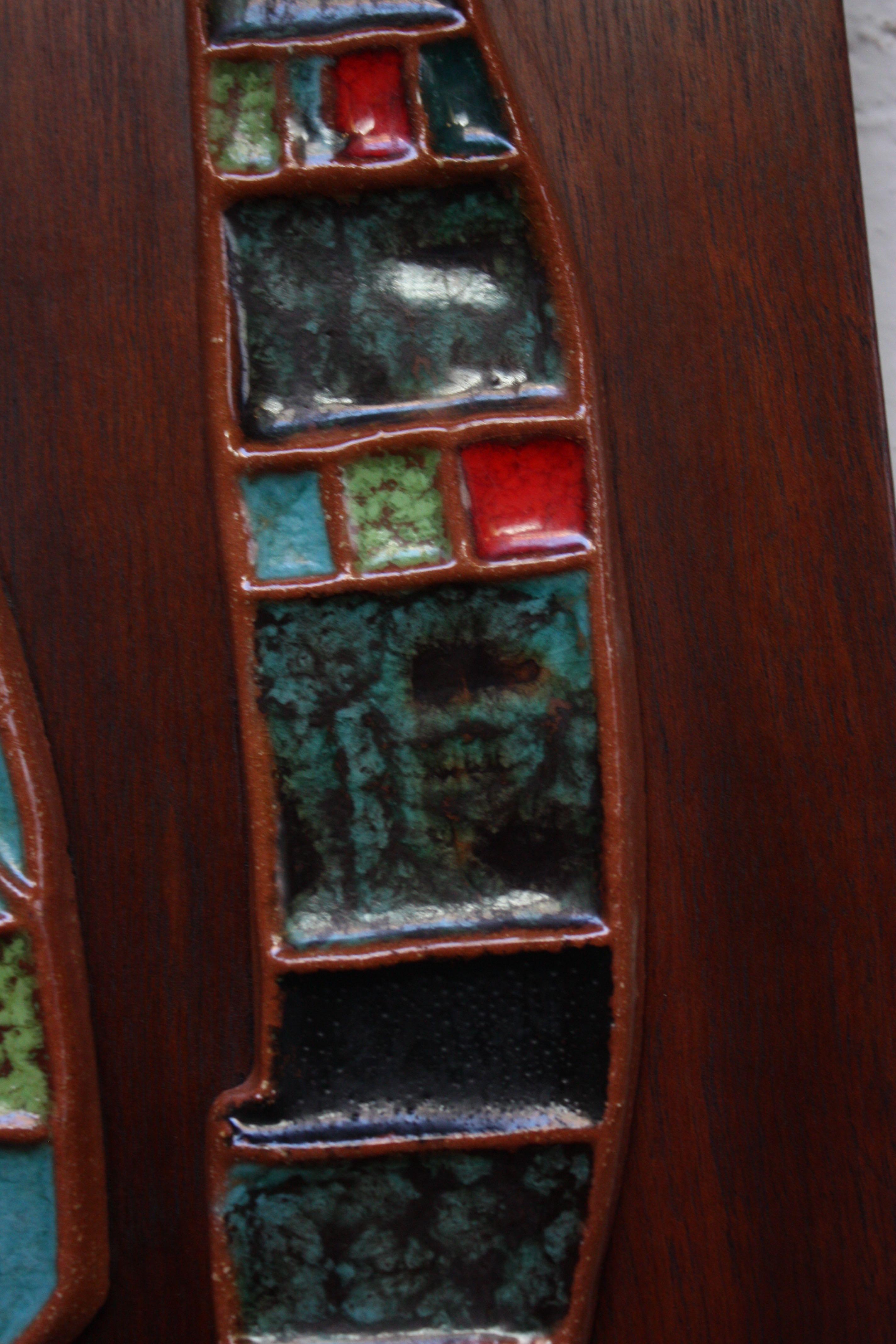 Mid-20th Century Pair of Harris Strong Figural Ceramic Tile Panels