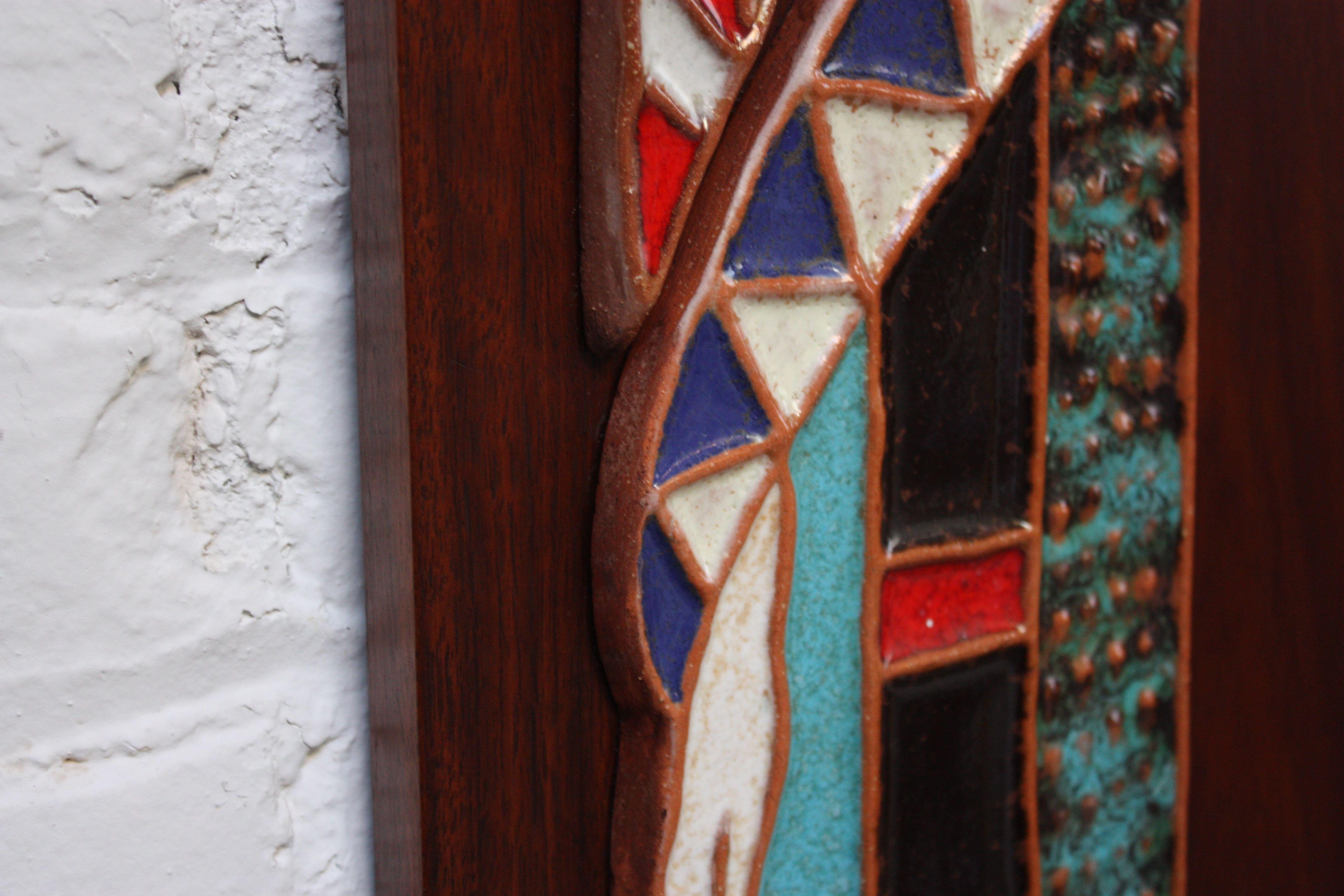 Pair of Harris Strong Figural Ceramic Tile Panels 1