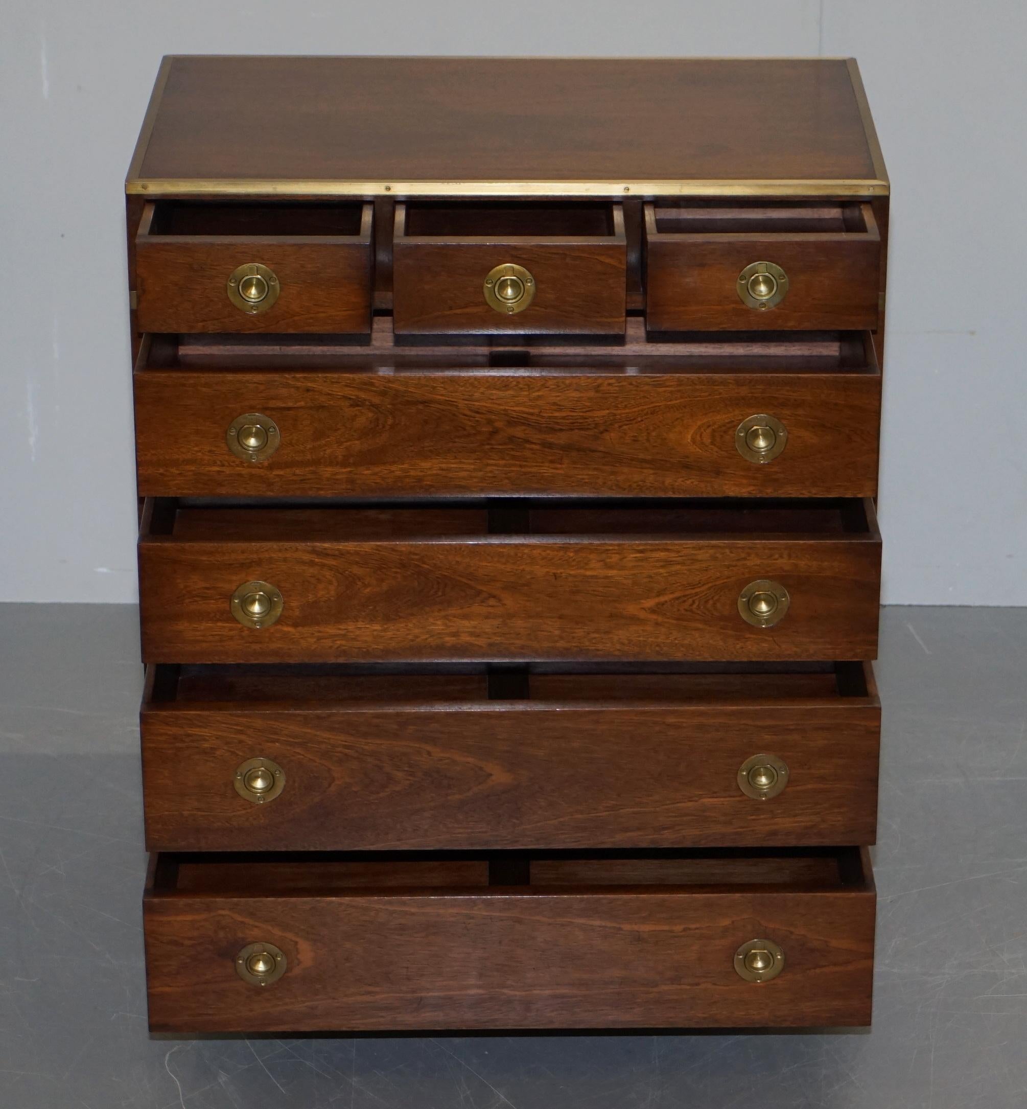 Pair of Harrods Kennedy Military Campaign Chest of Drawers Part of Large Suite 6
