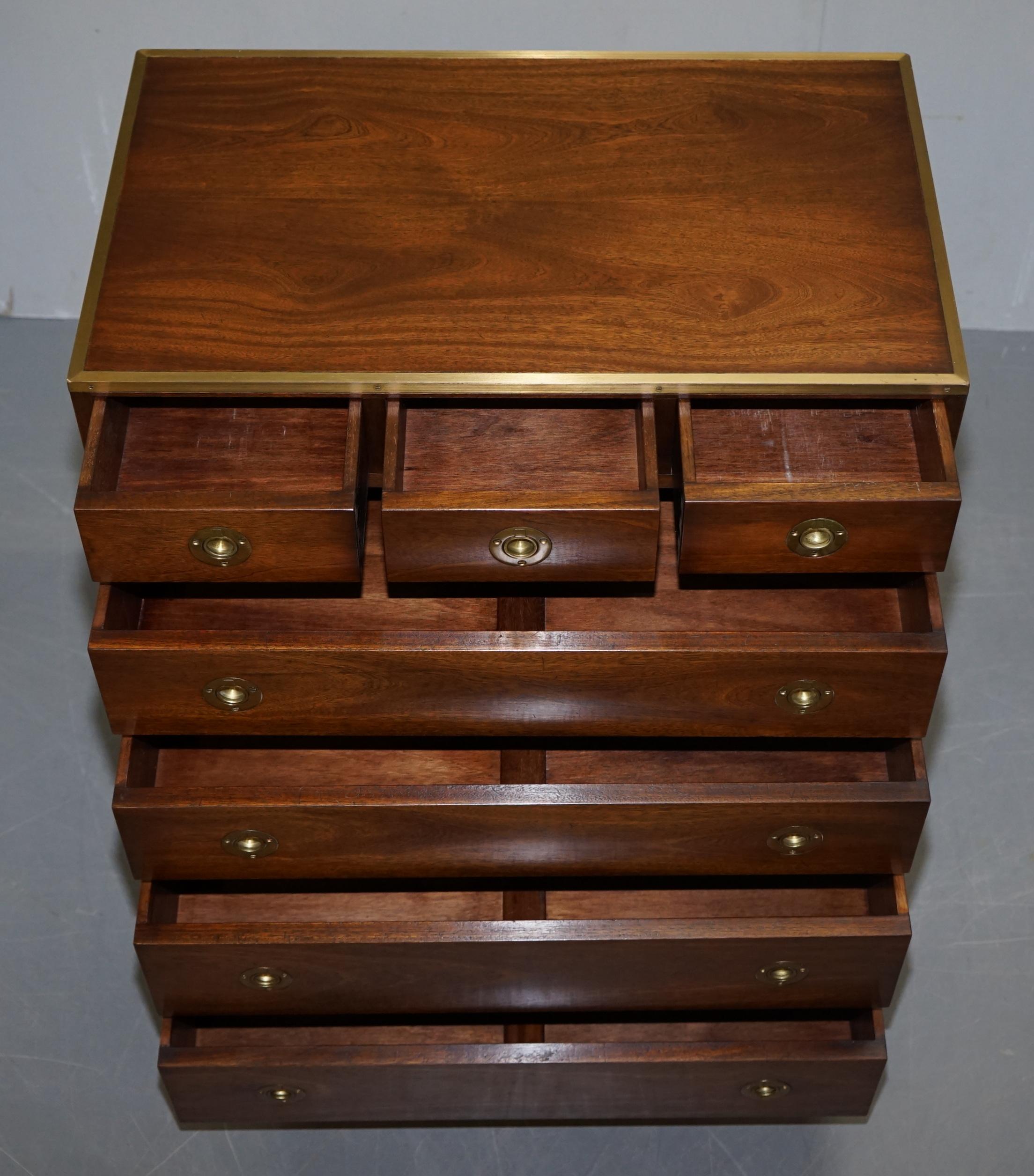Pair of Harrods Kennedy Military Campaign Chest of Drawers Part of Large Suite 7