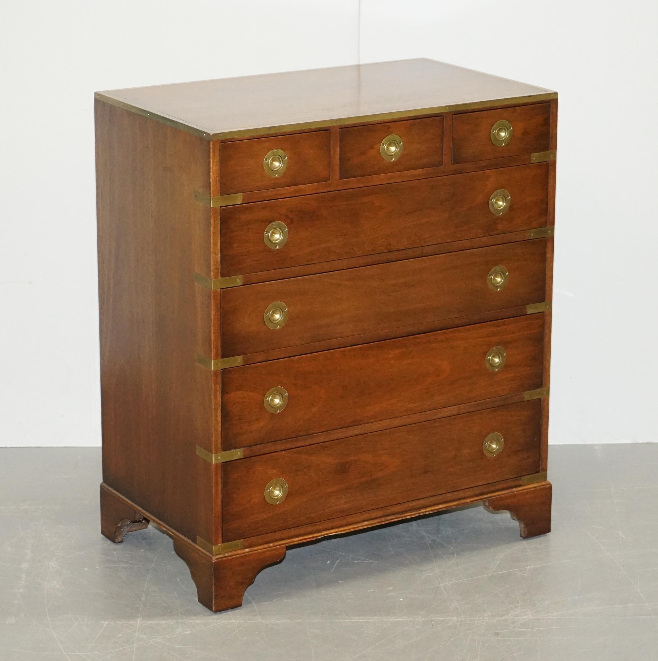 Pair of Harrods Kennedy Military Campaign Chest of Drawers Part of Large Suite 9