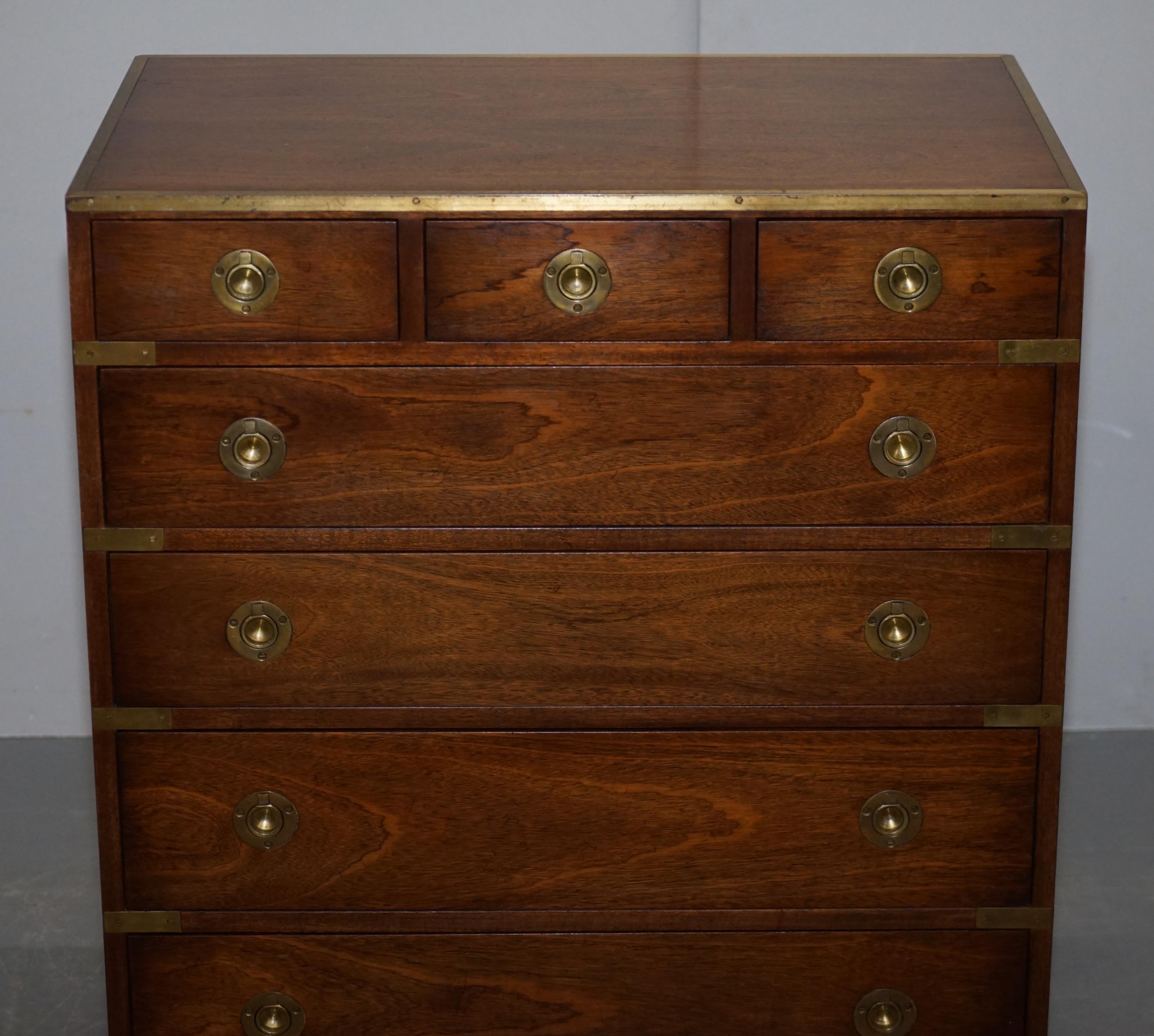 Pair of Harrods Kennedy Military Campaign Chest of Drawers Part of Large Suite 11