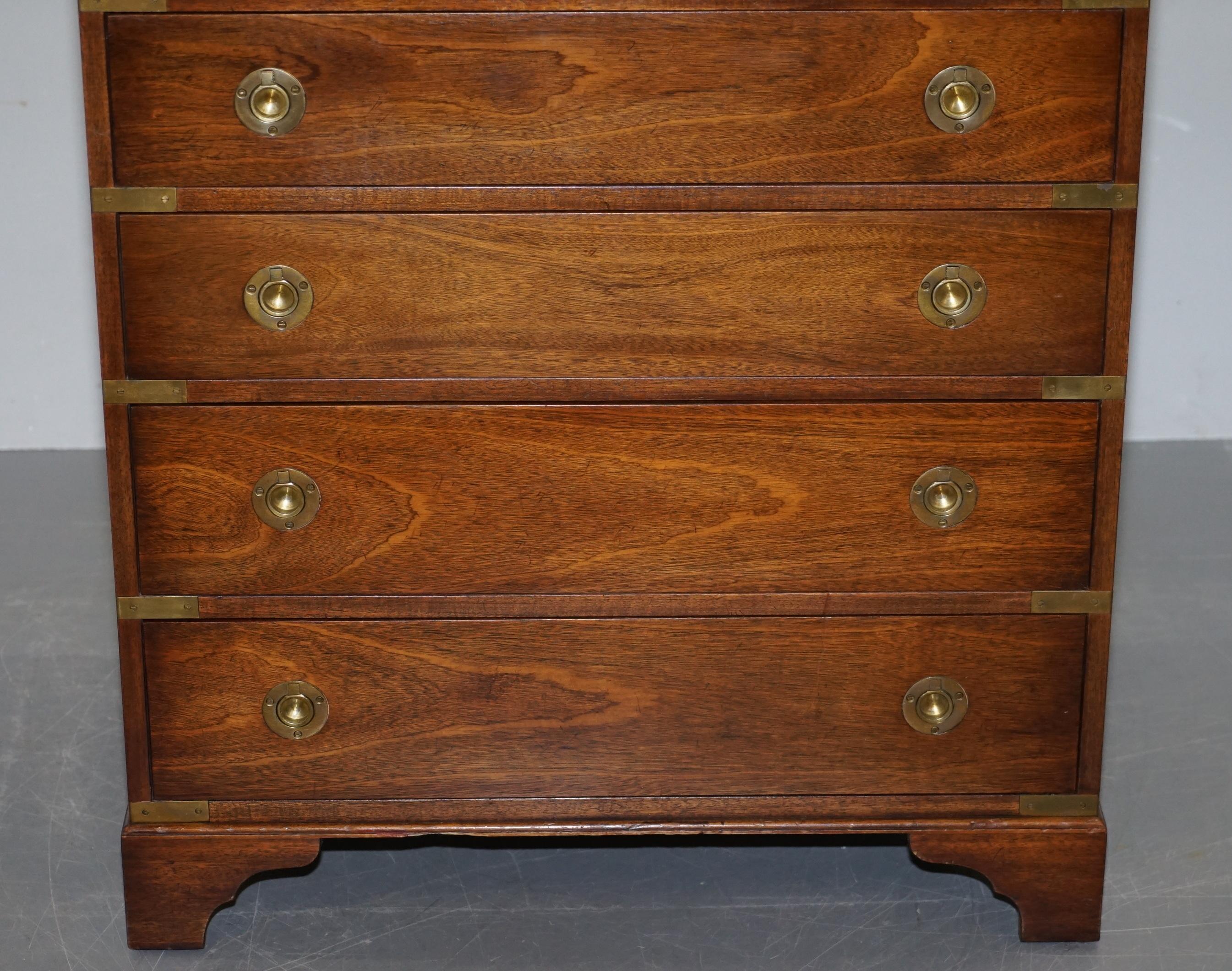 Pair of Harrods Kennedy Military Campaign Chest of Drawers Part of Large Suite 12