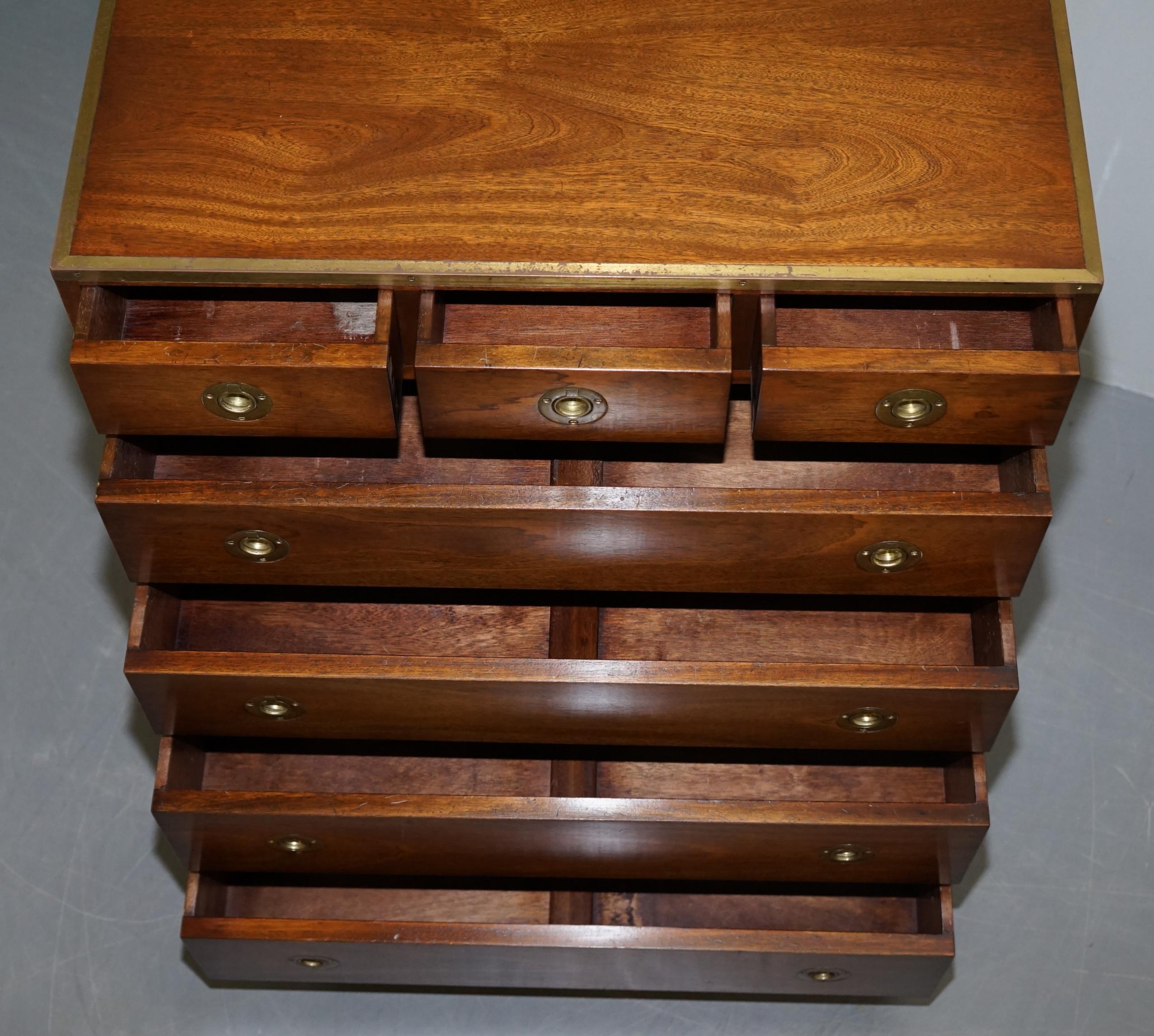 Pair of Harrods Kennedy Military Campaign Chest of Drawers Part of Large Suite 14