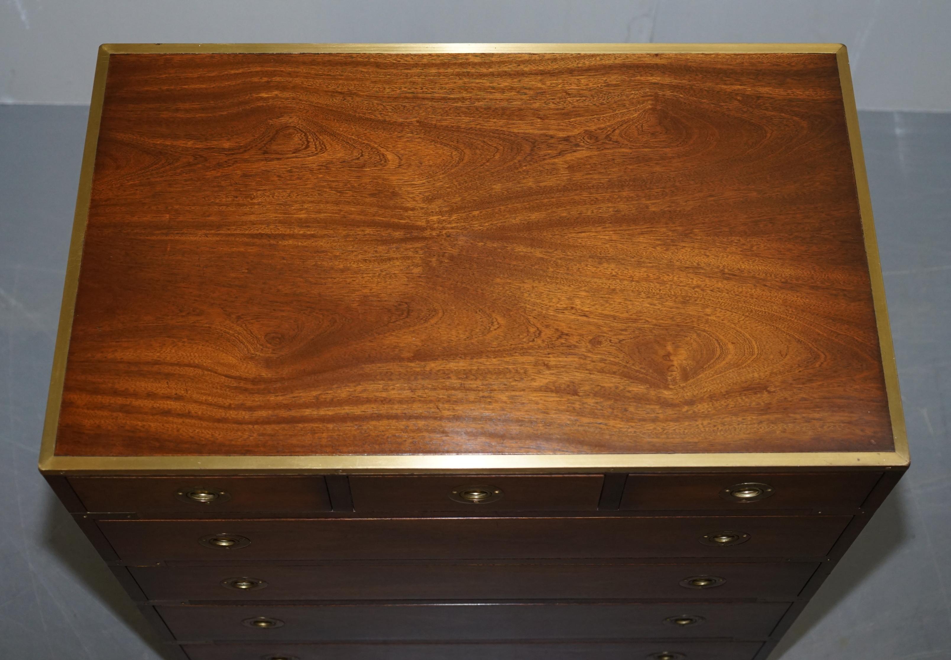 Hand-Crafted Pair of Harrods Kennedy Military Campaign Chest of Drawers Part of Large Suite