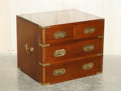 Pair of Harrods Kennedy Military Campaign Chest of Drawers Side End Table Sized