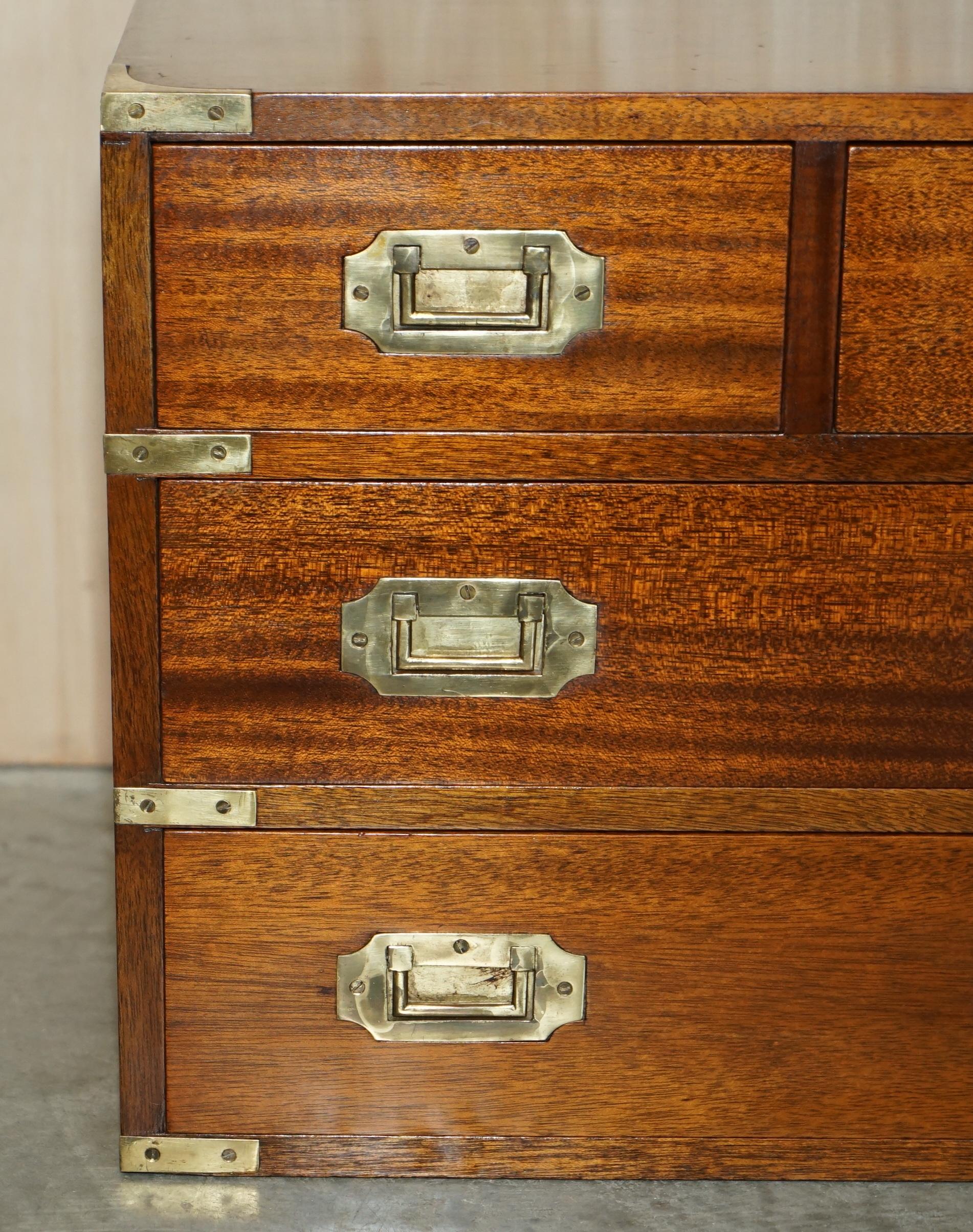 20th Century Pair of Harrods Kennedy Military Campaign Chest of Drawers Side End Table Sized