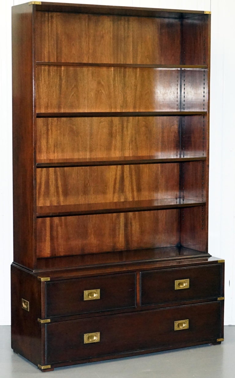 Pair Of Harrods Kennedy Military Campaign Library Bookcases