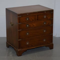 Pair of Harrods Kennedy Military Campaign Side Table Chests of Drawers Leather