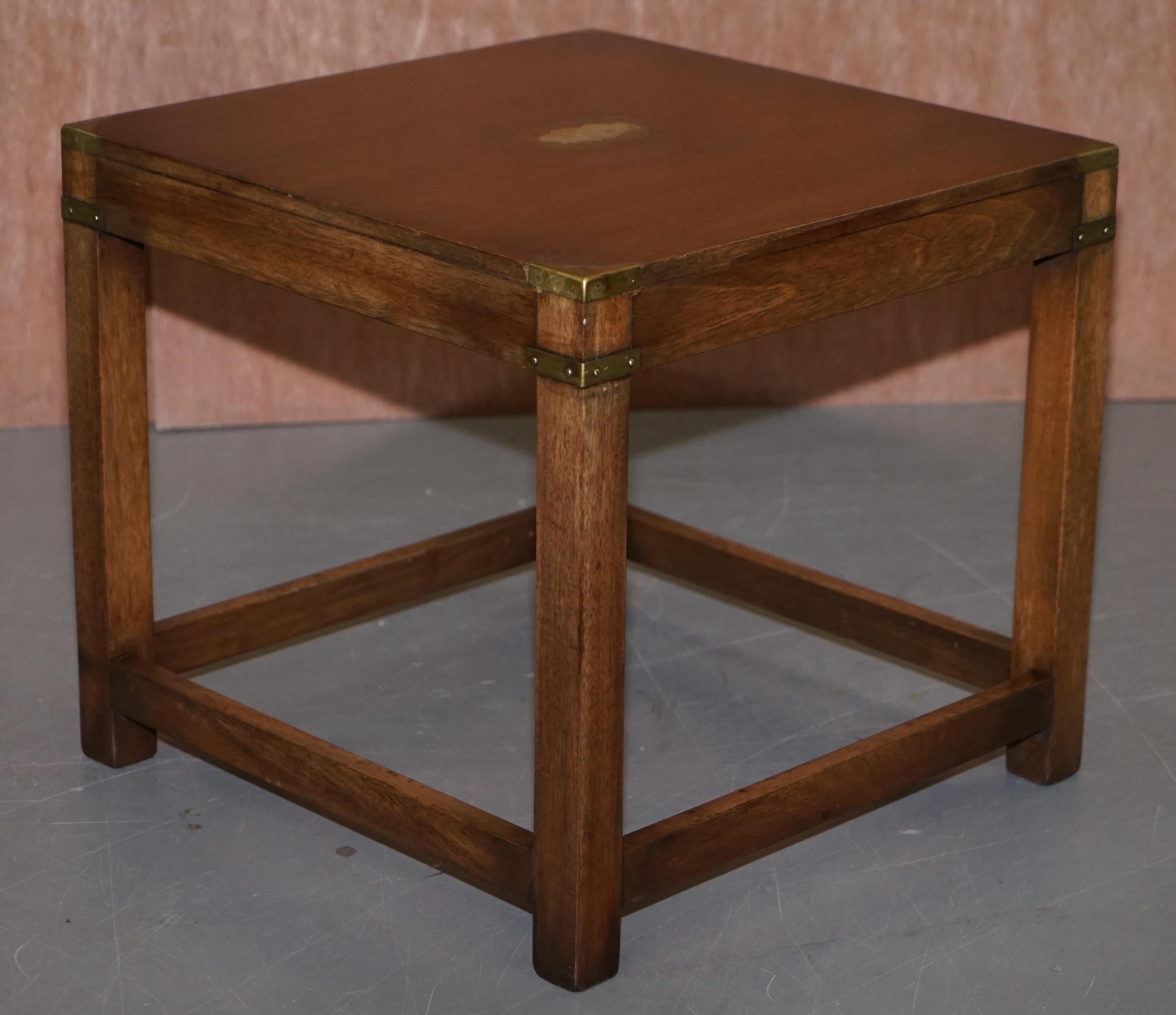 Pair of Harrods R.E.H Kennedy Hardwood Military Campaign Side End Lamp Tables 3