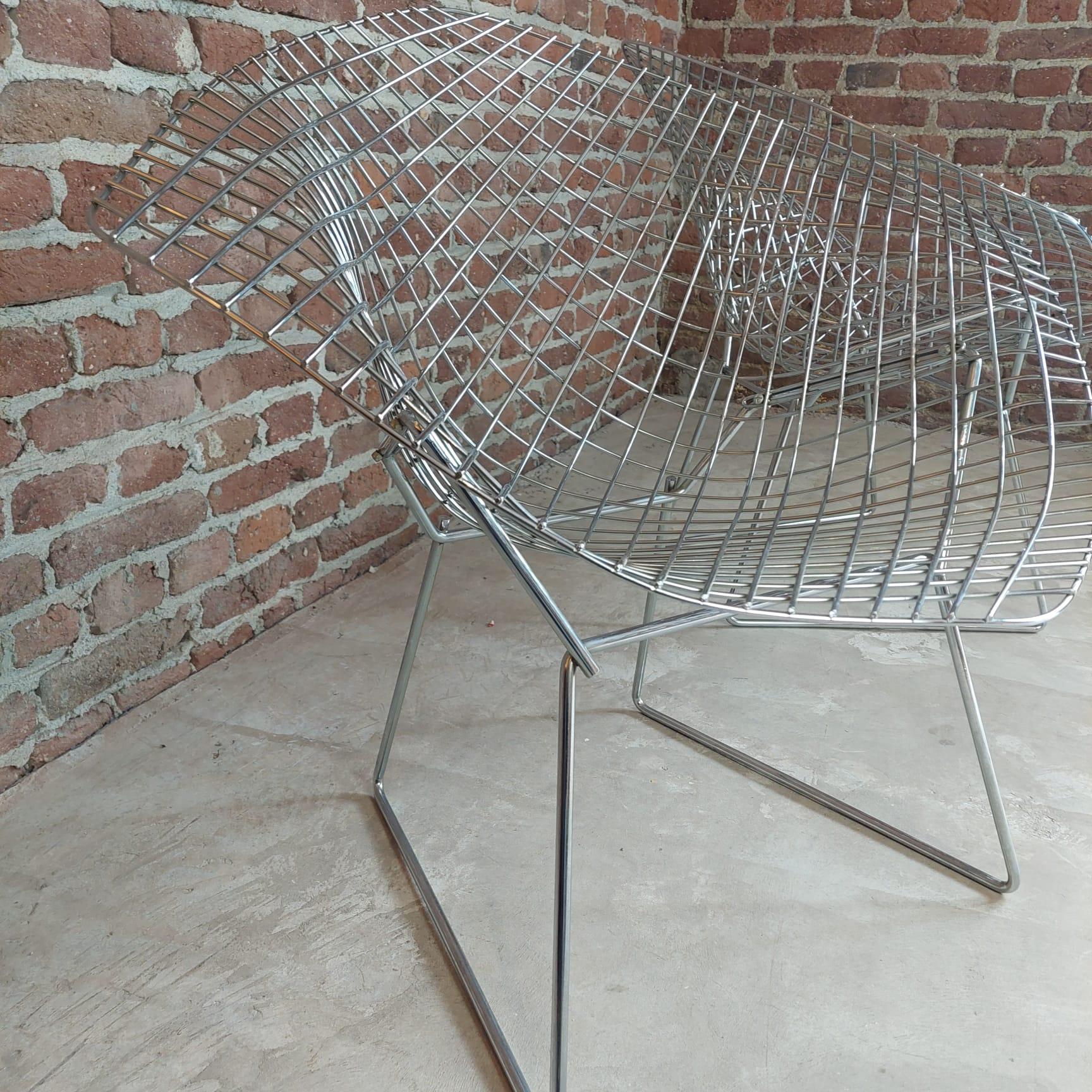 Paar Harry Bertoia-Diamantstühle für Knoll International, 1970er Jahre (Metall) im Angebot