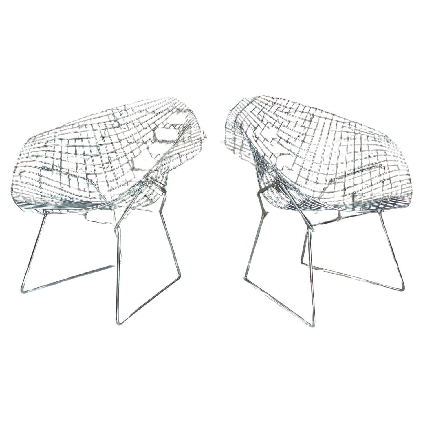 Paar Harry Bertoia-Diamantstühle für Knoll International, 1970er Jahre (Italienisch) im Angebot