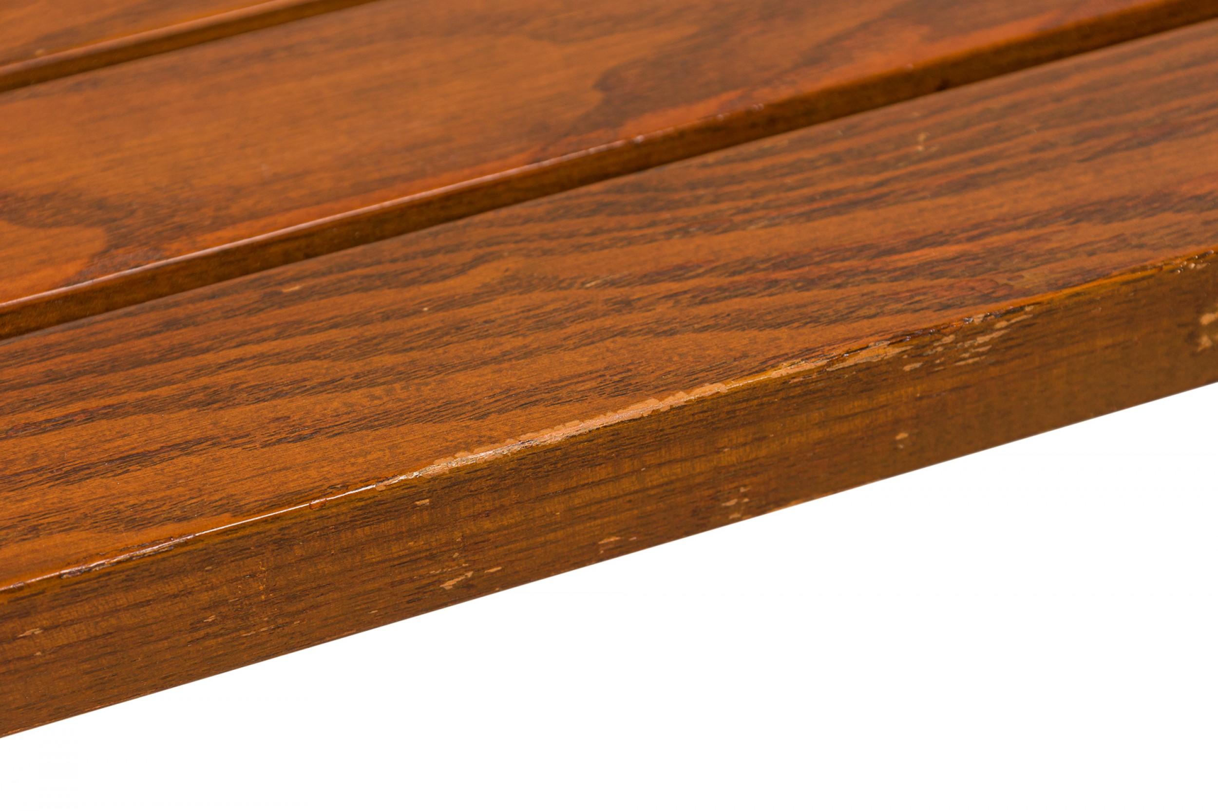 Metallo Coppia di panche a Y in legno con doghe e metallo di Harry Bertoia per Knoll Associates in vendita