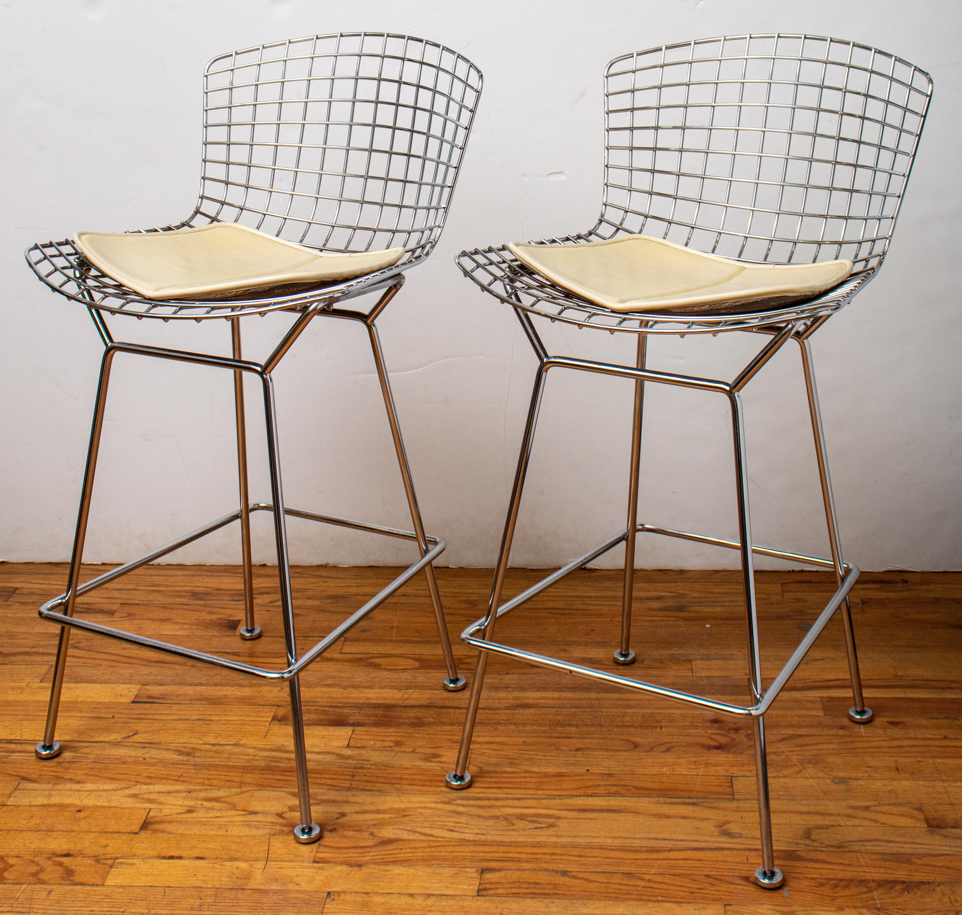 Pair of Harry Bertoia for Knoll Bar Stools In Good Condition In New York, NY