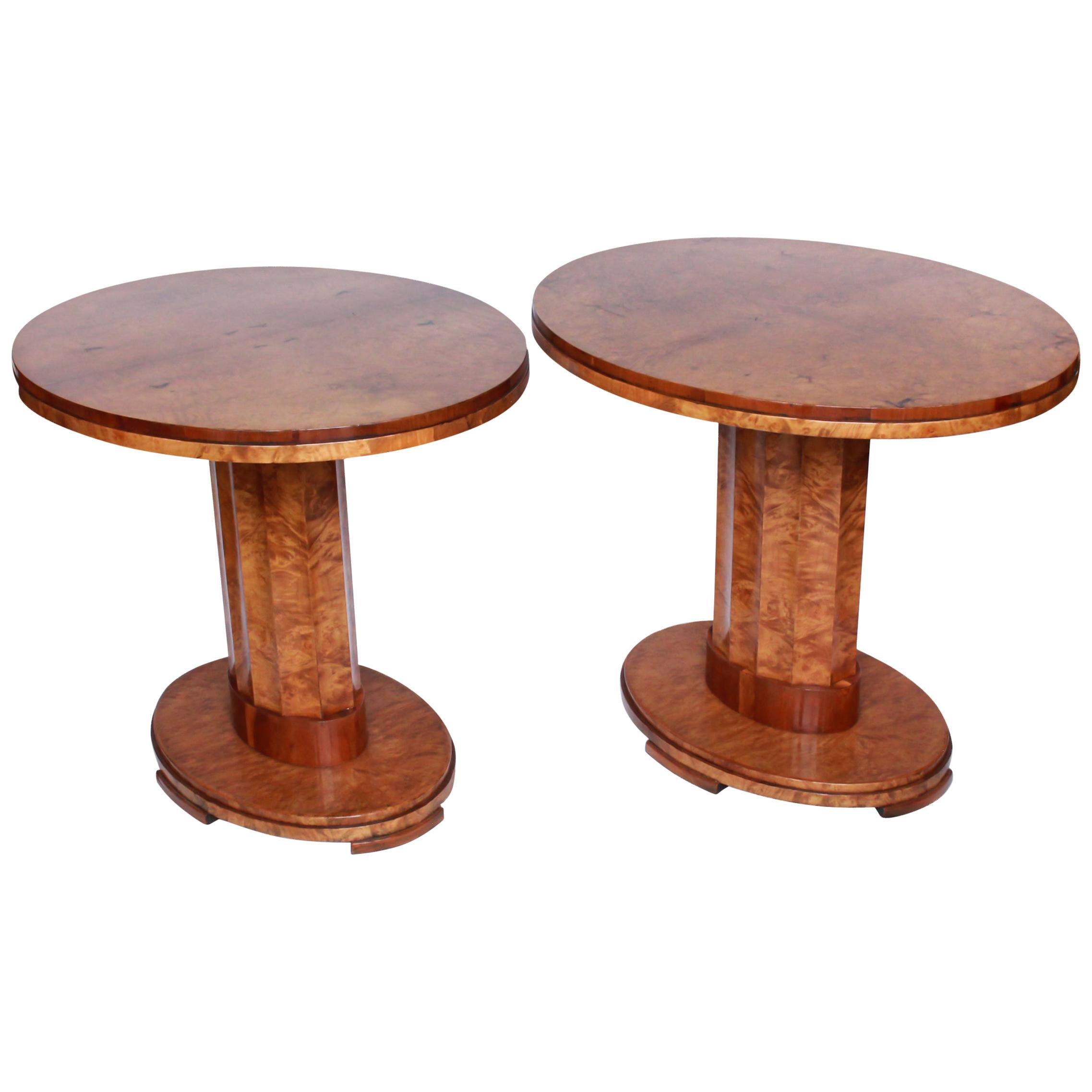 Pair of Harry & Lou Epstein Art Deco Walnut Centre Tables