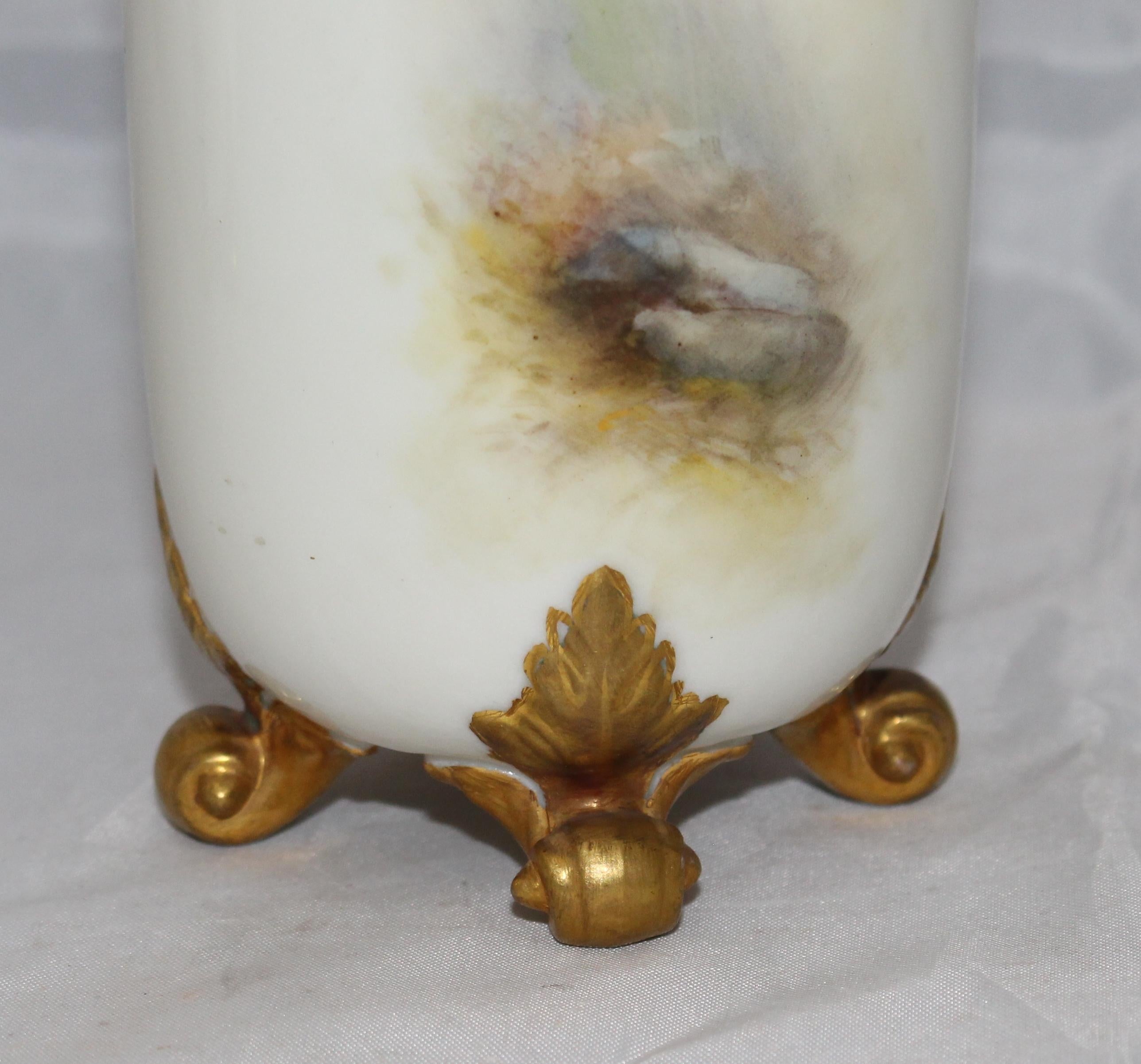 Pair of Harry Stinton Painted Cattle Vases by Royal Worcester, 1937 11