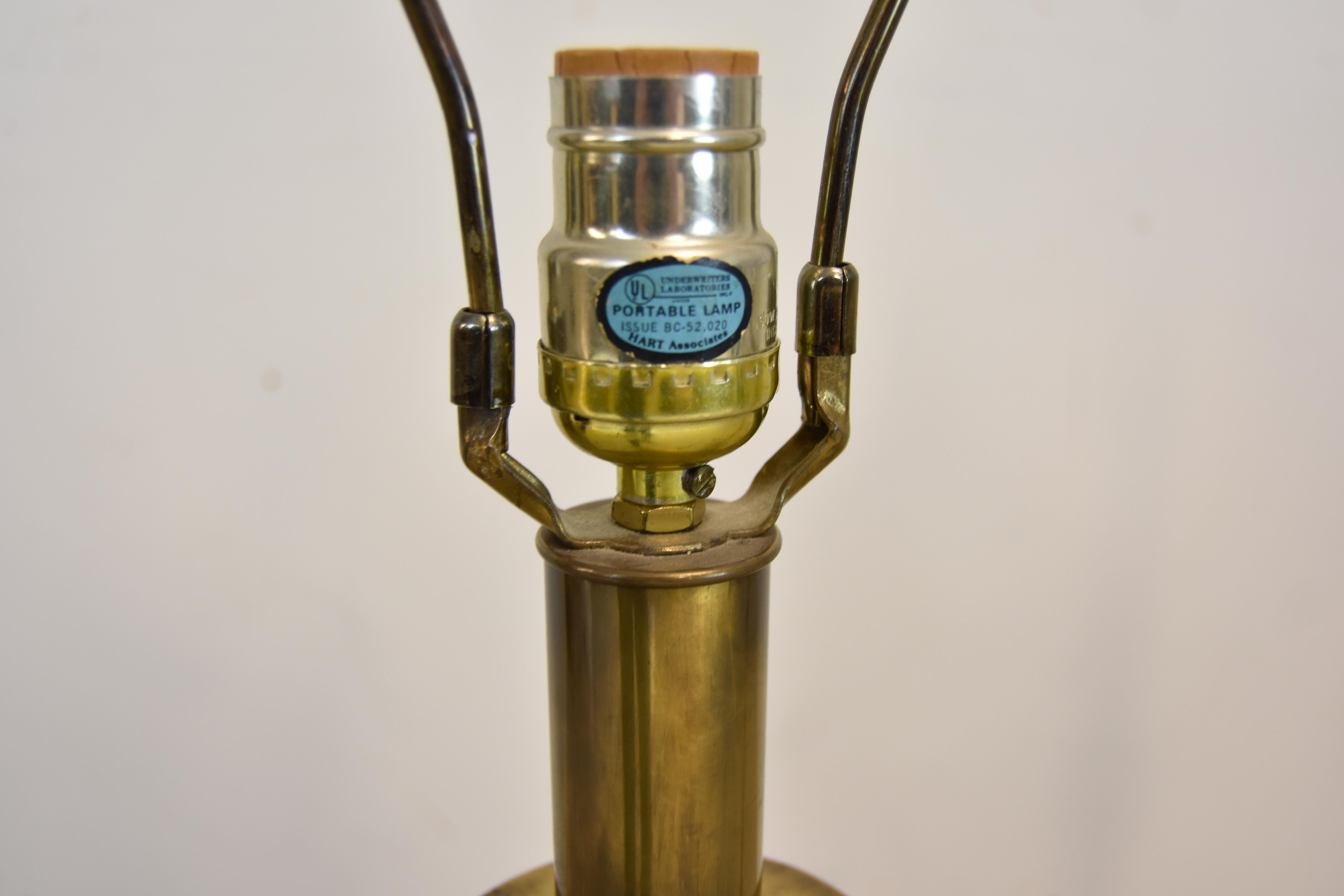 North American Pair of Hart Associates Brass Adjustable Single Socket Floor Lamps