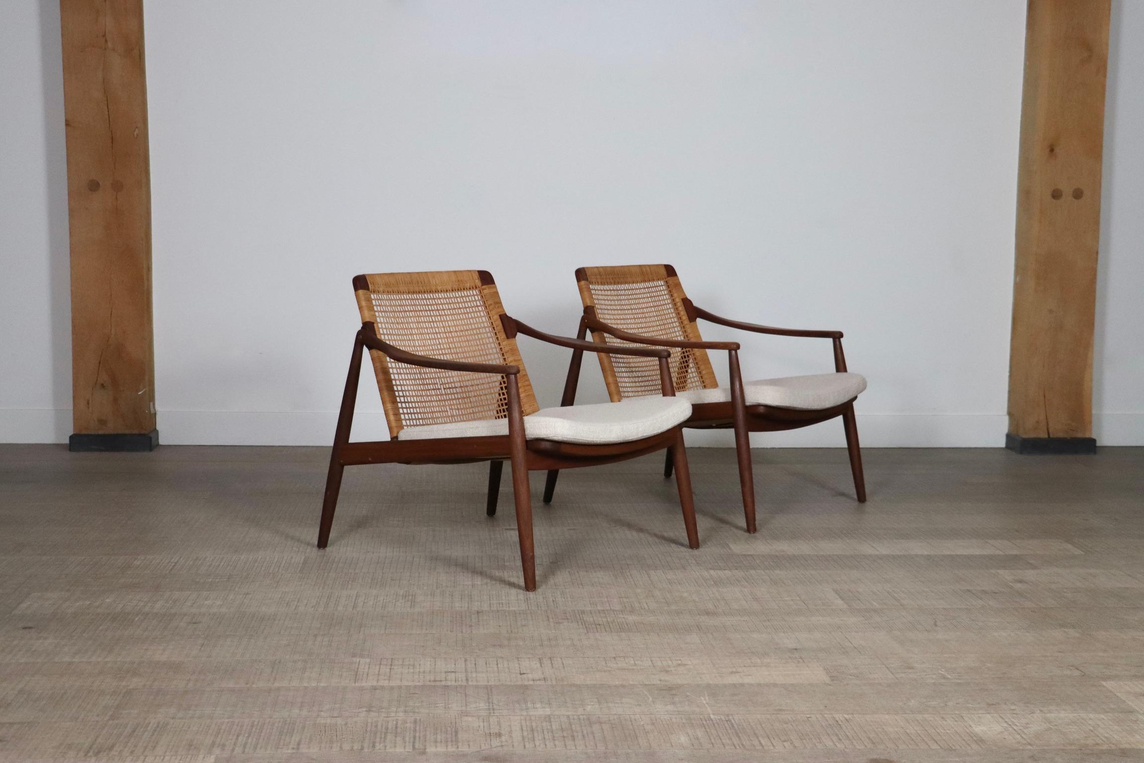 Milieu du XXe siècle Paire de chaises longues Hartmut Lohmeyer modèle 400 pour Wilkhahn, 1959 en vente
