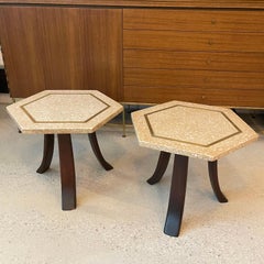 Pair Of Harvey Probber Hexagonal Terrazzo Side Tables