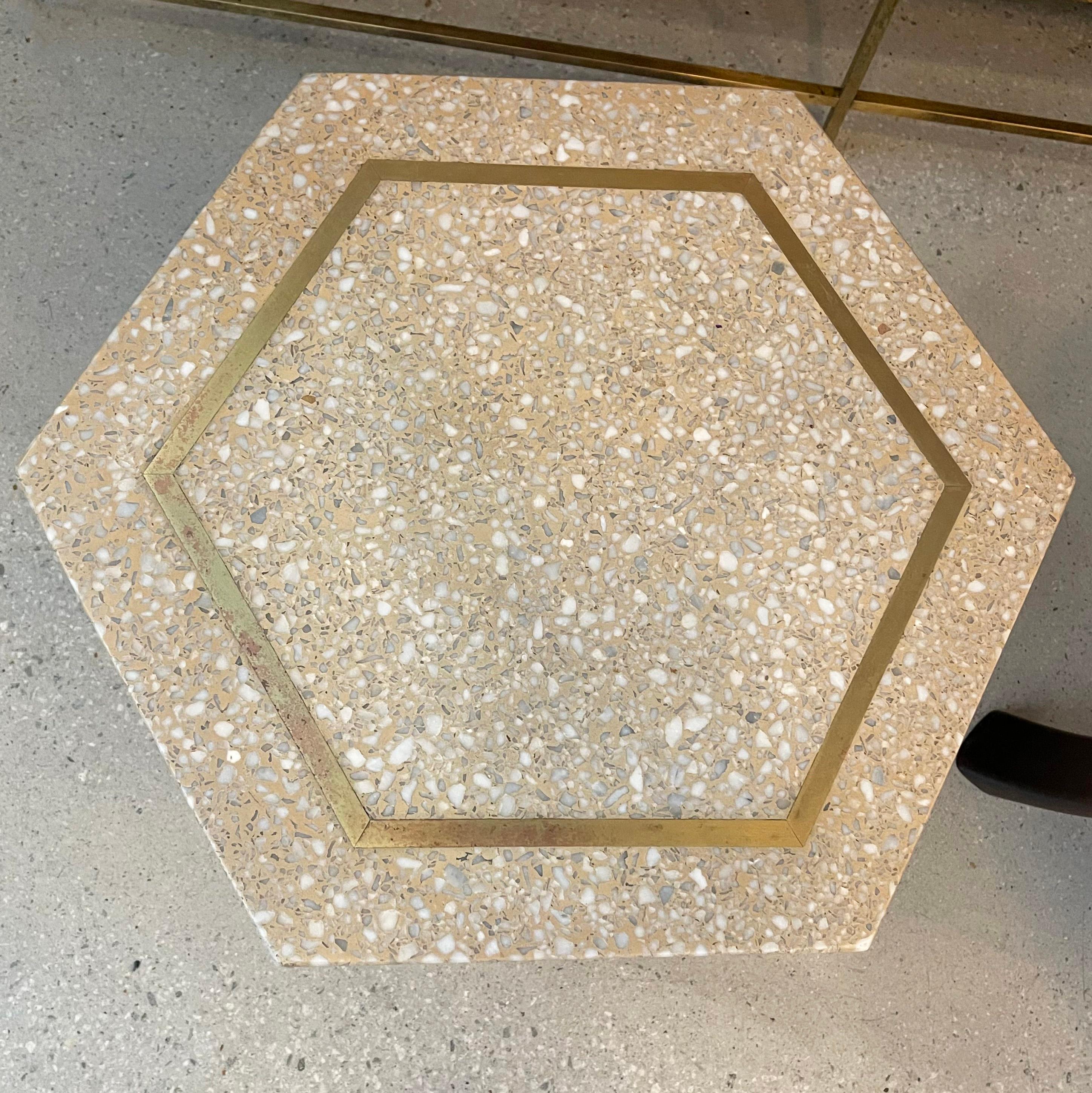 Pair Of Harvey Probber Hexagonal Terrazzo Side Tables For Sale 1