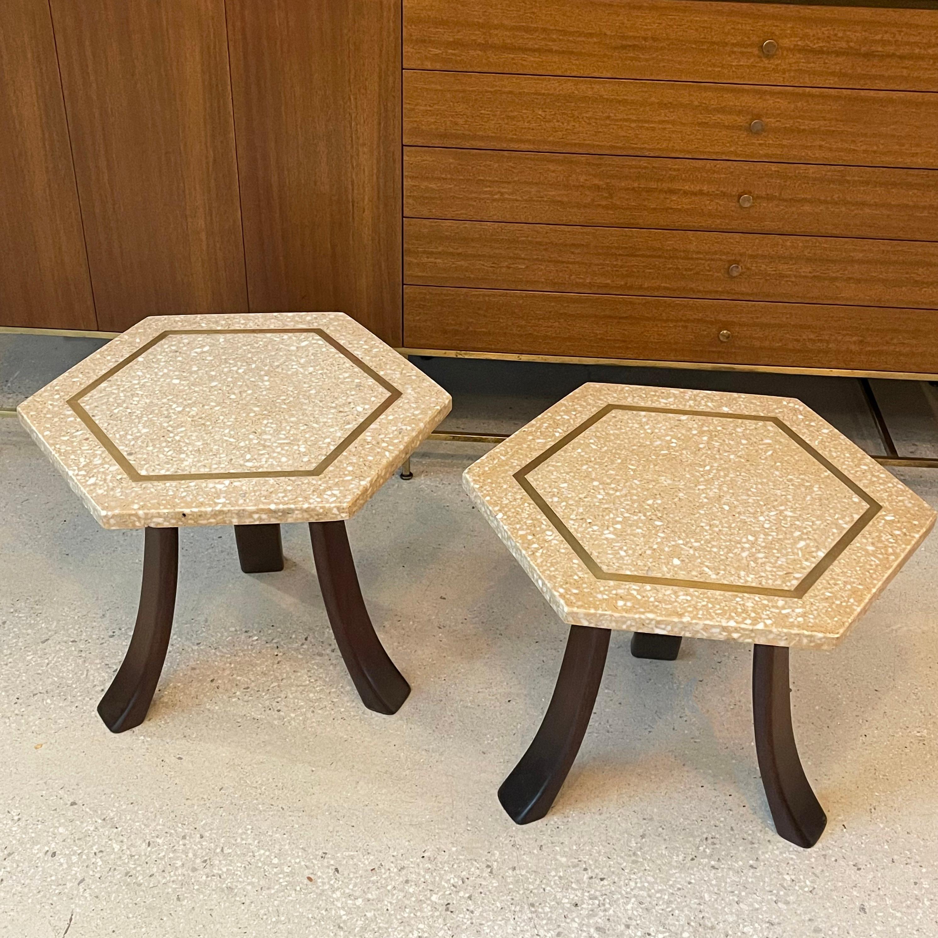 Pair Of Harvey Probber Hexagonal Terrazzo Side Tables For Sale 2