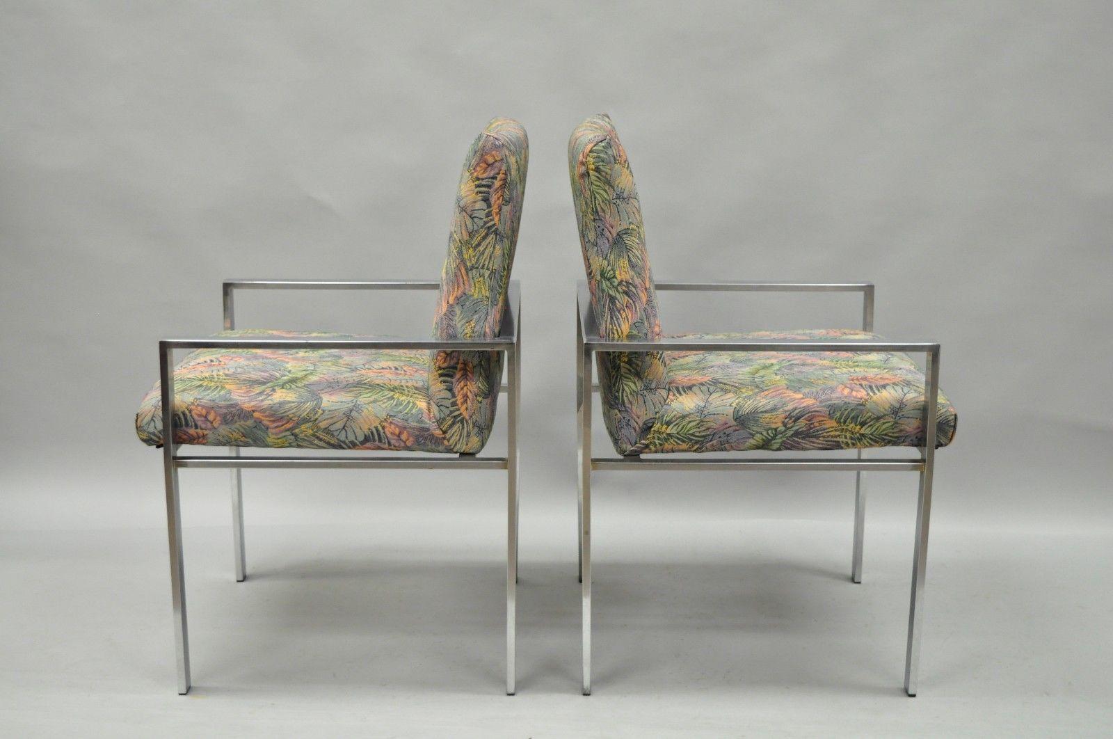 Mid-Century Modern Paire de fauteuils de salon en aluminium attribués à Harvey Probber, style mi-siècle moderne en vente