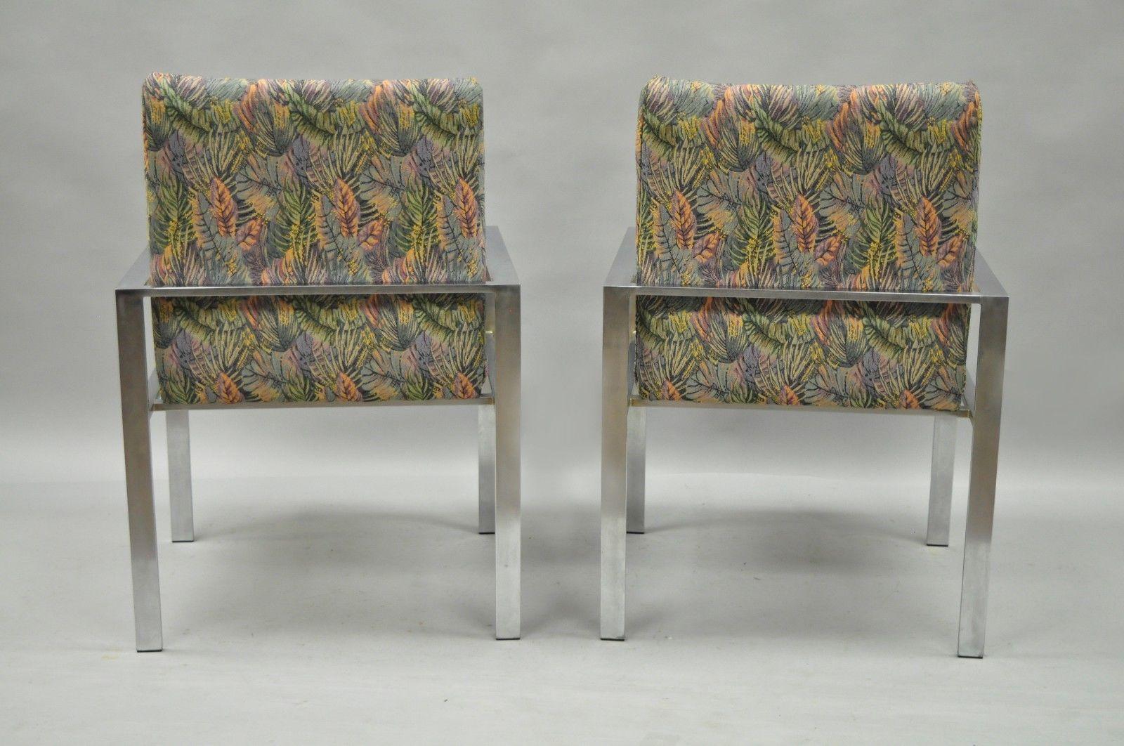 Métal Paire de fauteuils de salon en aluminium attribués à Harvey Probber, style mi-siècle moderne en vente