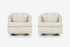 Pair of Attributed to Harvey Probber Hexagonal Swivel Lounge Chairs