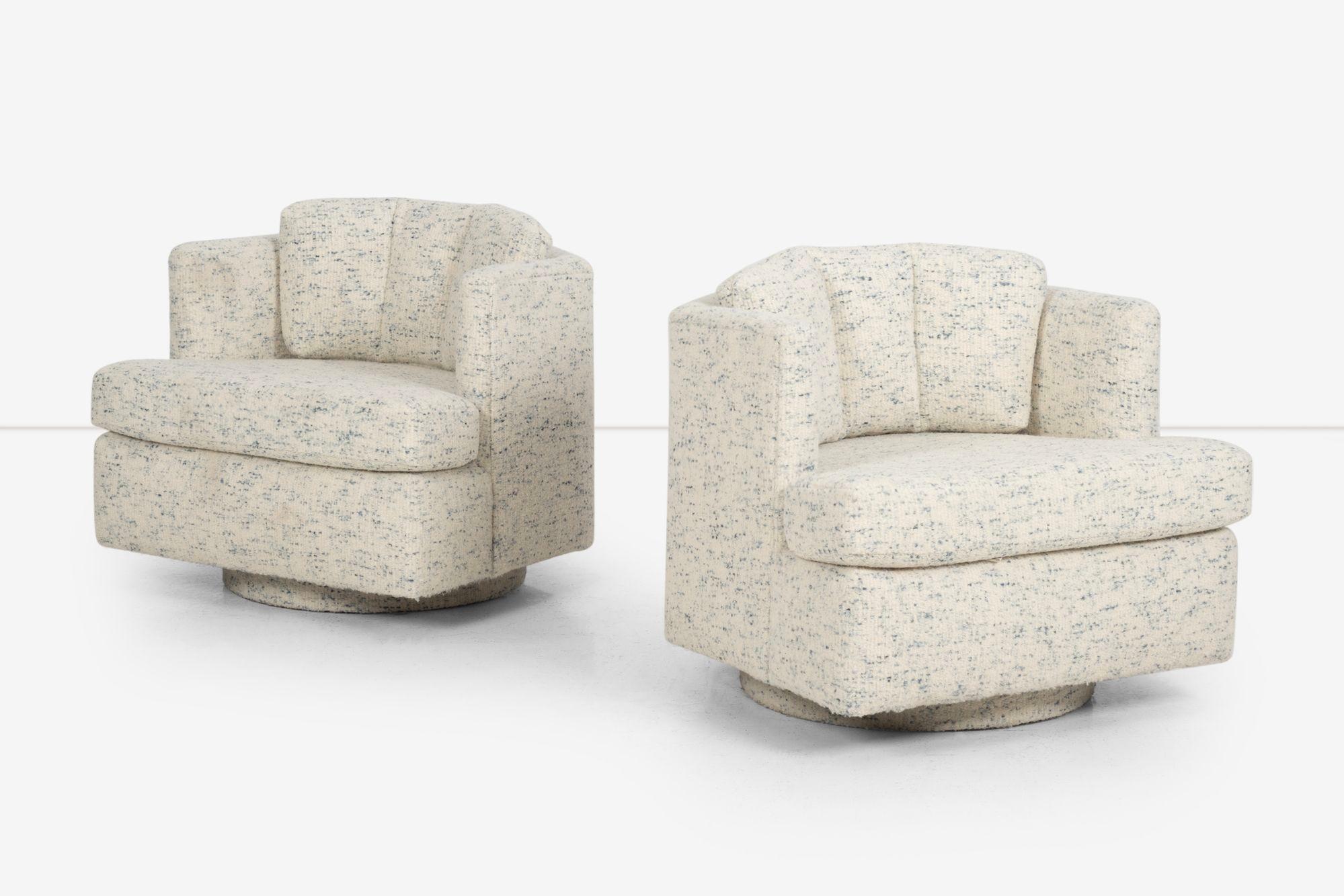 Mid-Century Modern Pair of Attributed to Harvey Probber Hexagonal Swivel Lounge Chairs For Sale