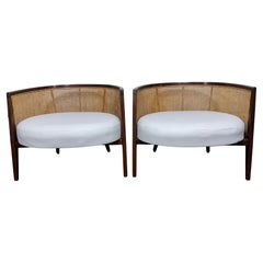 Coppia di sedie Harvey Probber con schienale a canna (HOOP) / Modernismo classico