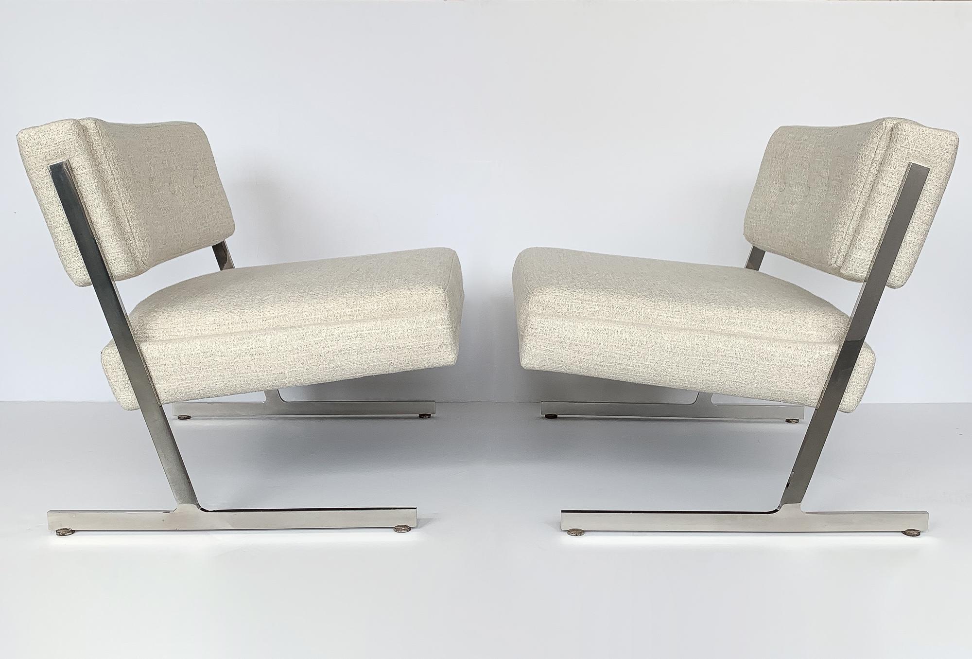 American Pair of Harvey Probber Cantilever Slipper Lounge Chairs