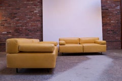 Pair of Harvey Probber "Cubo" Leather Sofas