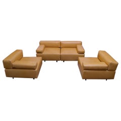 Pair of Harvey Probber "Cubo" Leather Sofas