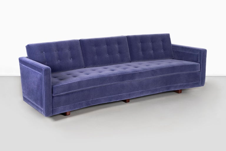 Pair of Harvey Probber Curved Sofas Reupholstered in Mohair For Sale at 1stdibs