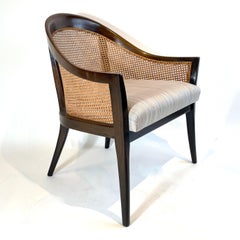 Pair of Harvey Probber Elegant Cane Back Mahogany Framed Chairs