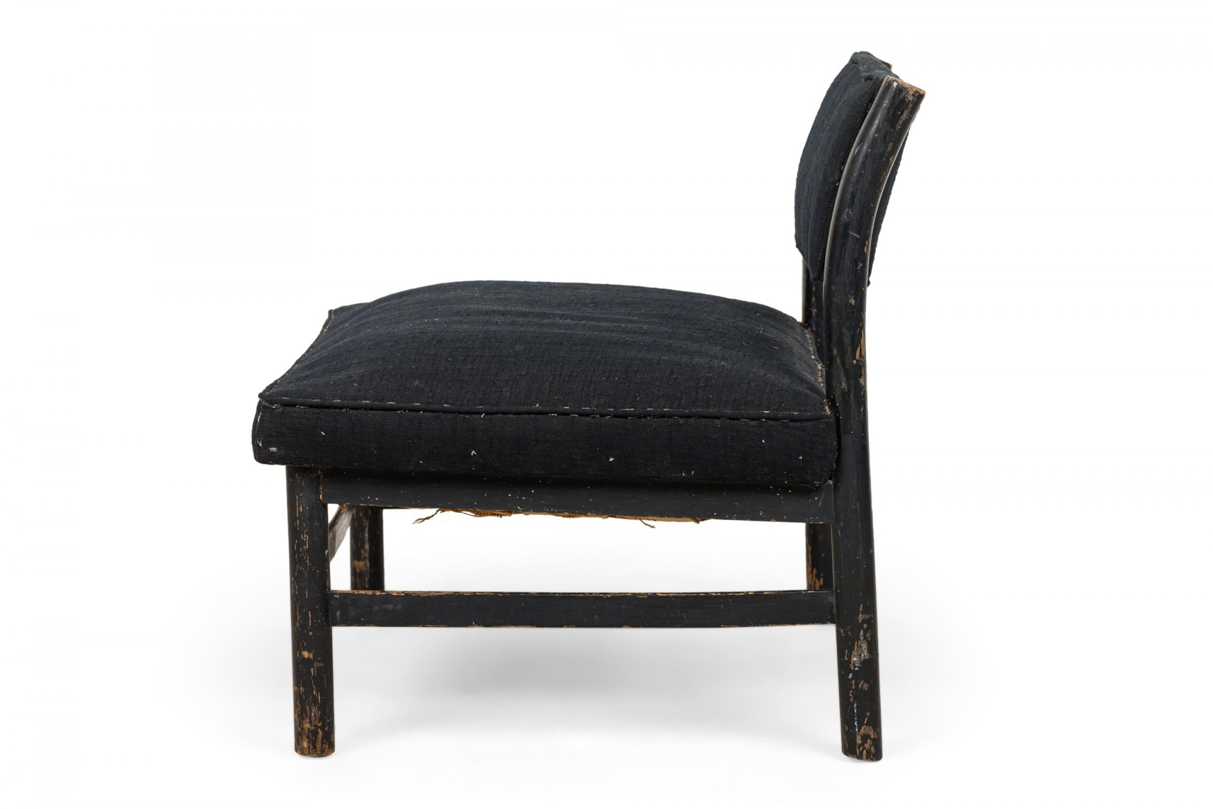 Paire de chaises pantoufles noires extra larges rembourrées Harvey Probber en vente 2