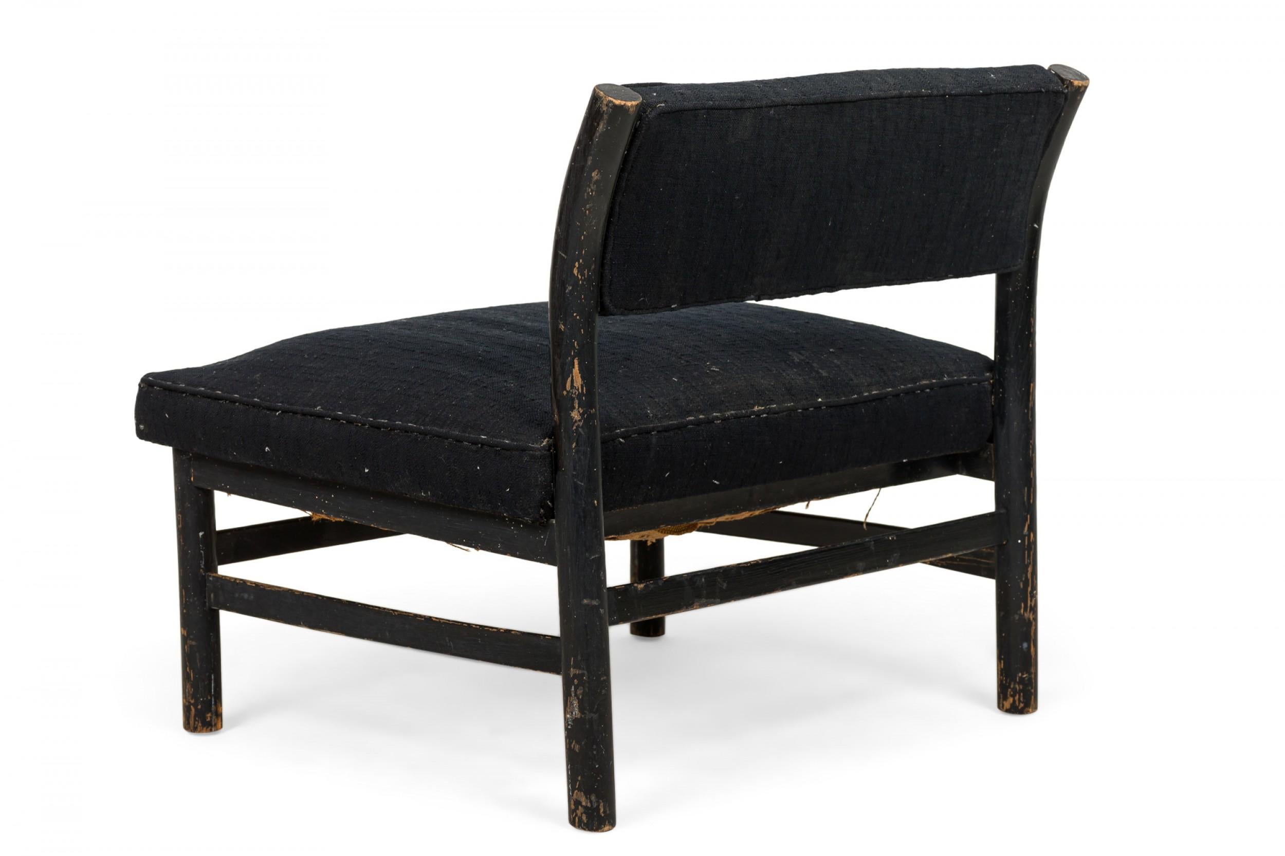 Paire de chaises pantoufles noires extra larges rembourrées Harvey Probber en vente 3