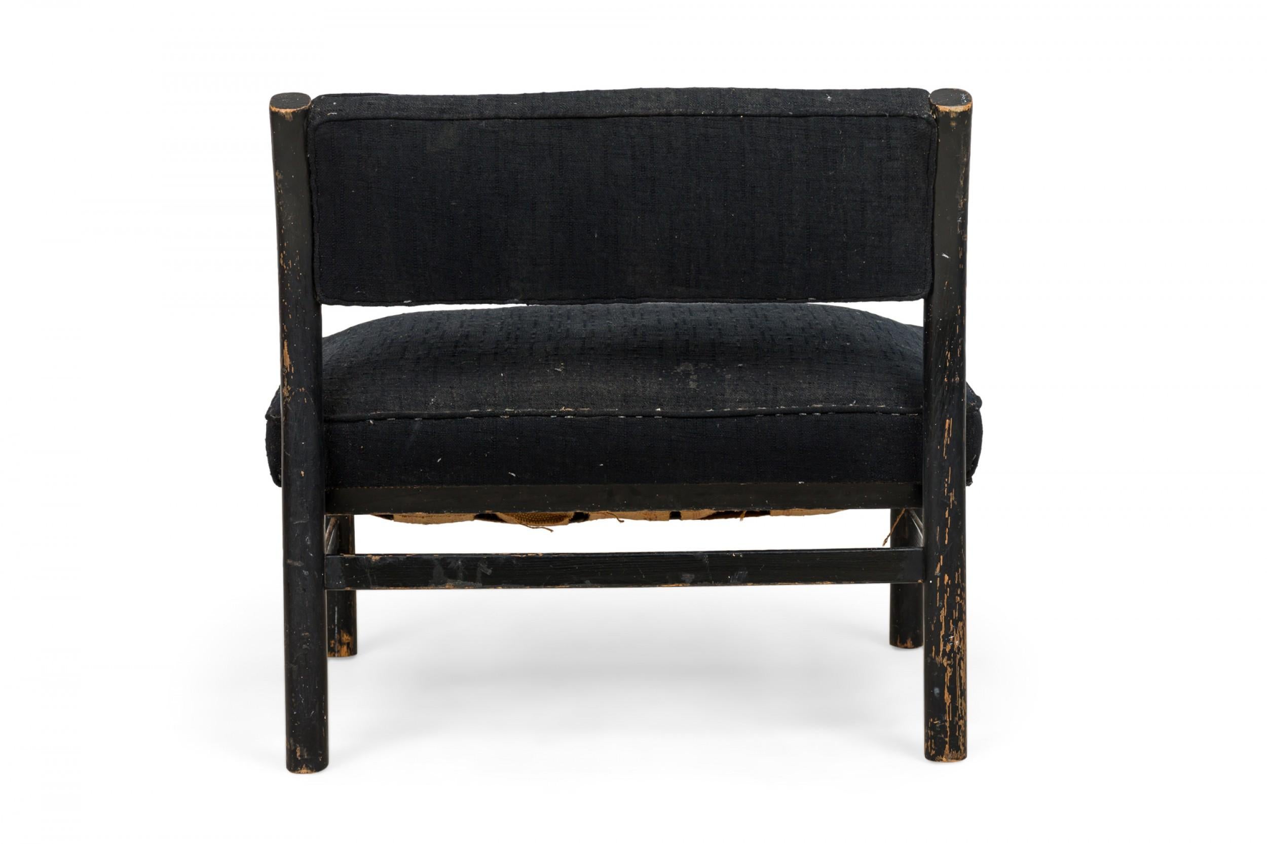 Paire de chaises pantoufles noires extra larges rembourrées Harvey Probber Bon état - En vente à Queens, NY