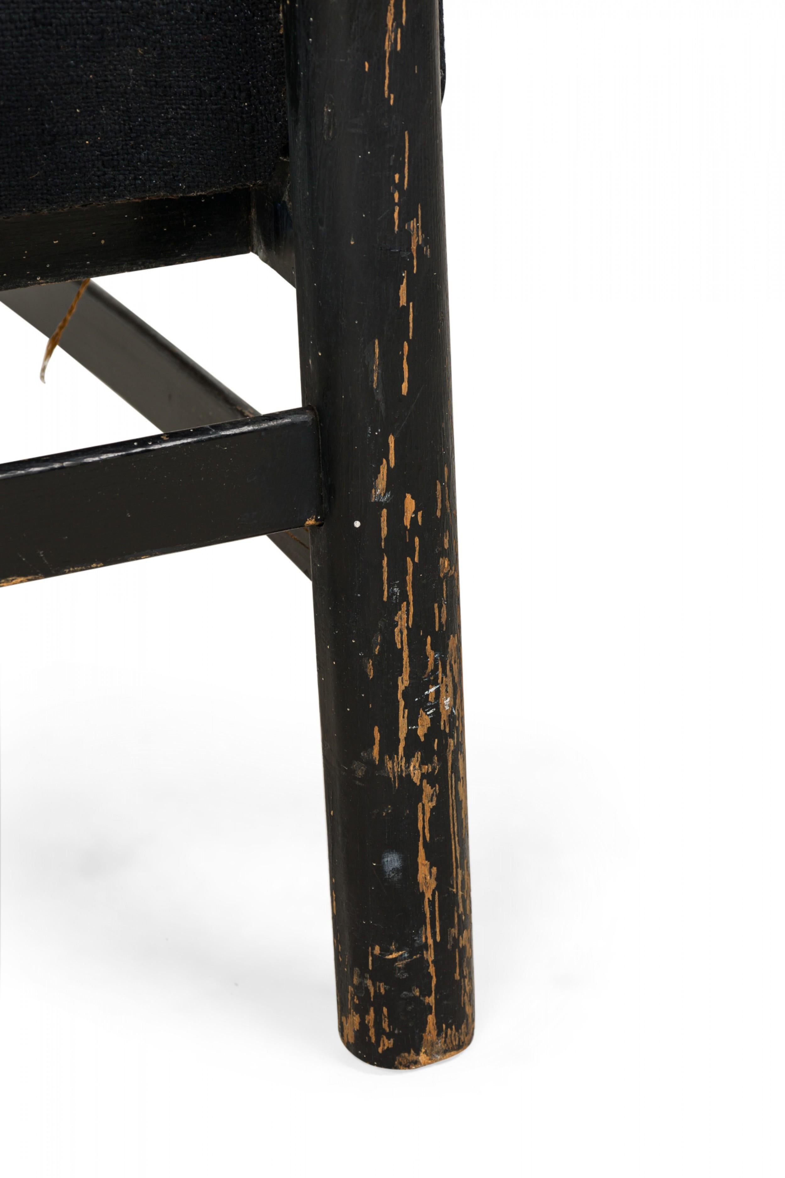 Paire de chaises pantoufles noires extra larges rembourrées Harvey Probber en vente 1