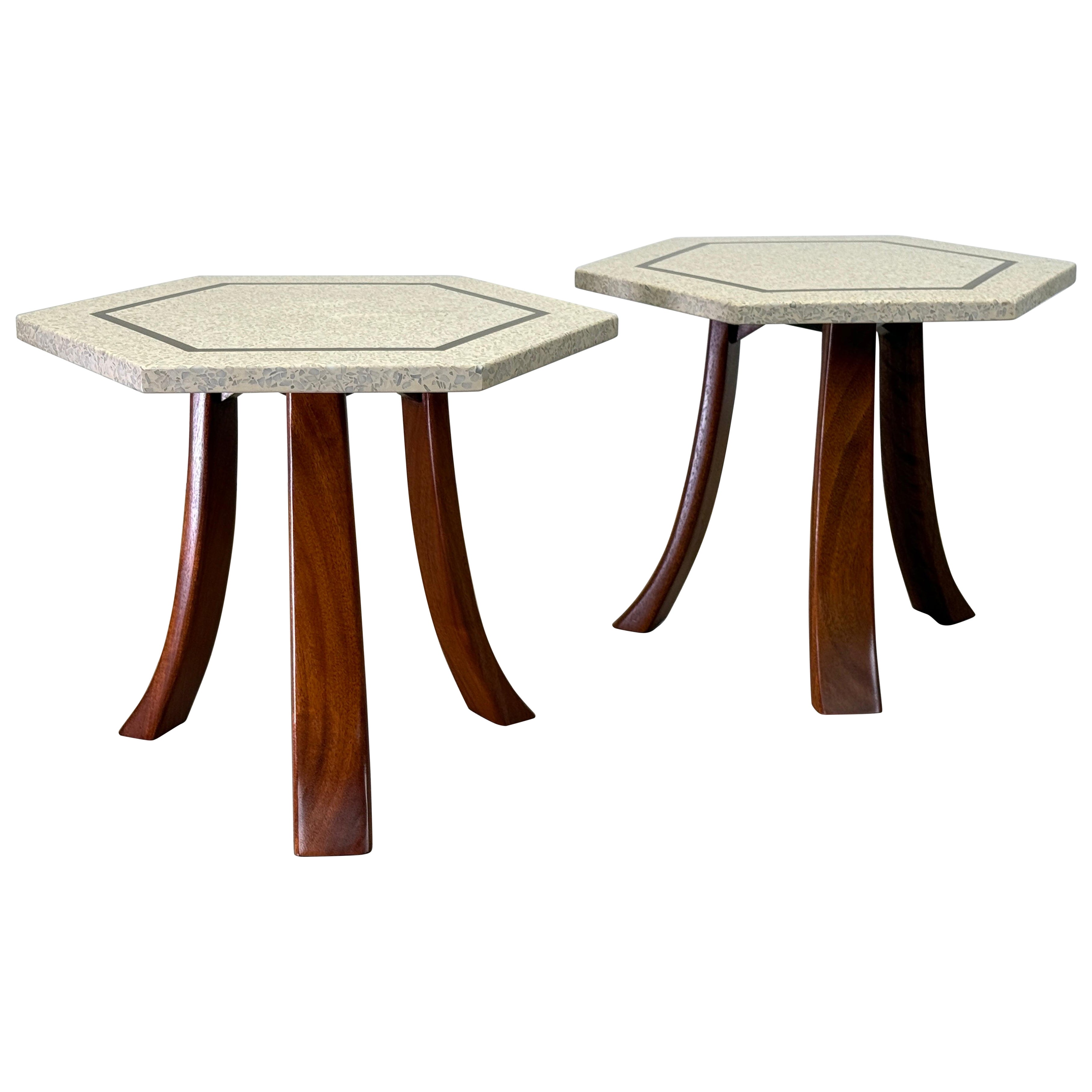 Pair of Harvey Probber Hexagonal Side Tables For Sale