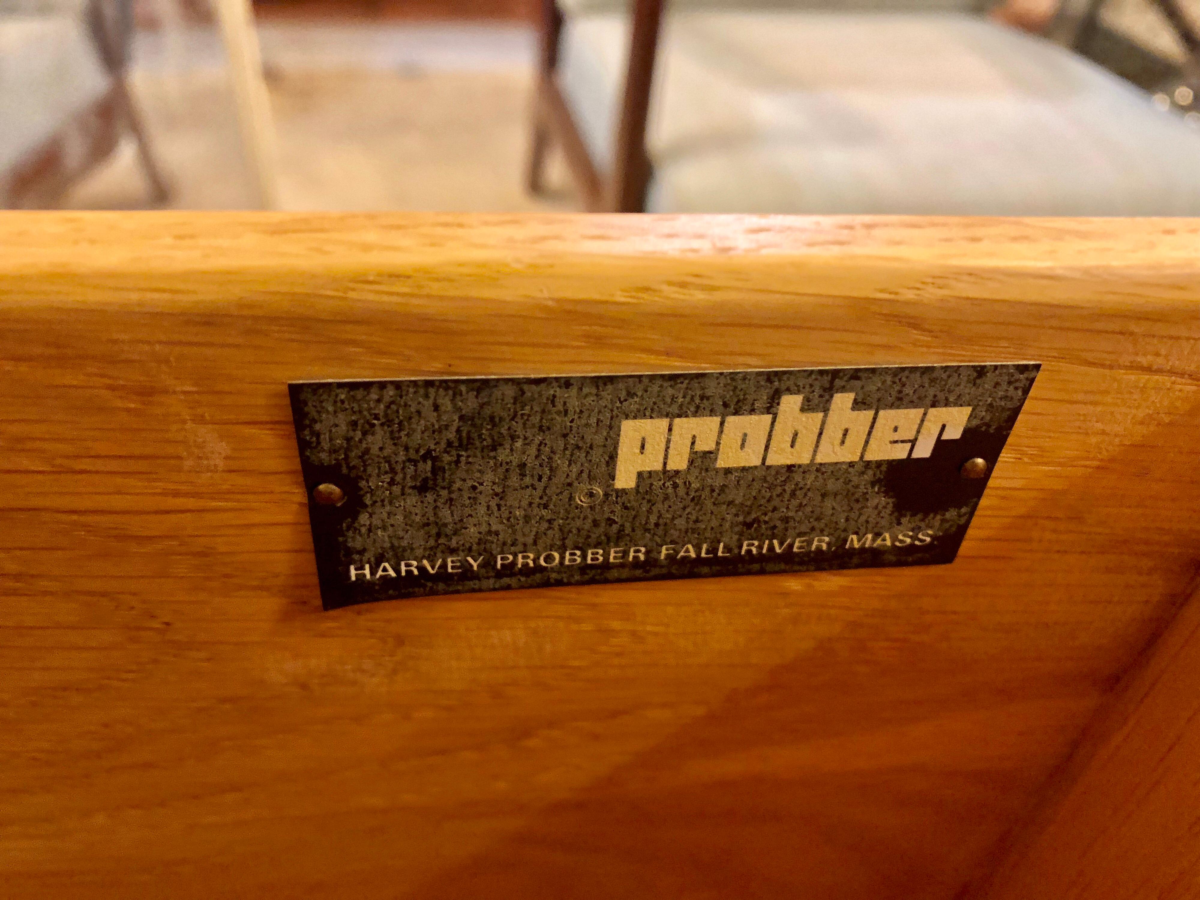 Pair of Harvey Probber Labeled Burl Wood and Mahogany Commode Chests Nightstands 8