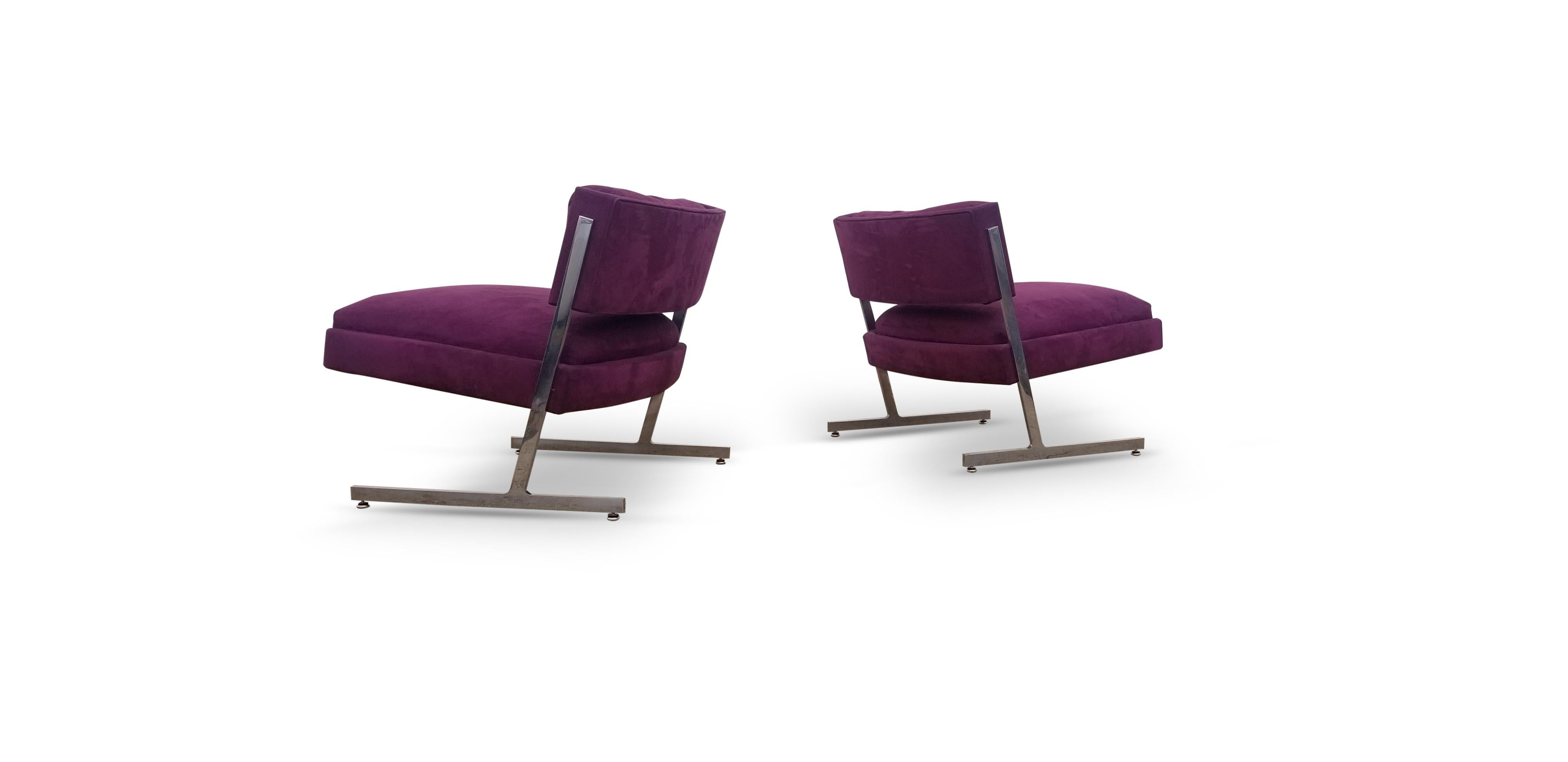 Fabric Pair of Harvey Probber Lounge Chairs
