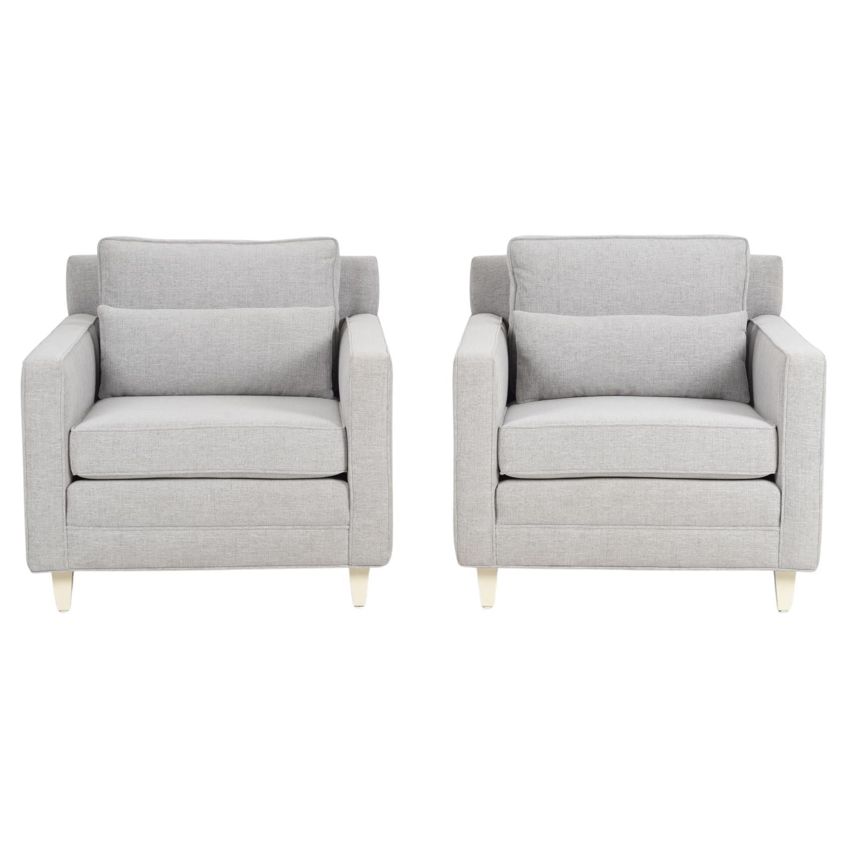 Pair of Harvey Probber Lounge Chairs with Ottoman