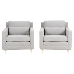 Pair of Harvey Probber Lounge Chairs with Ottoman