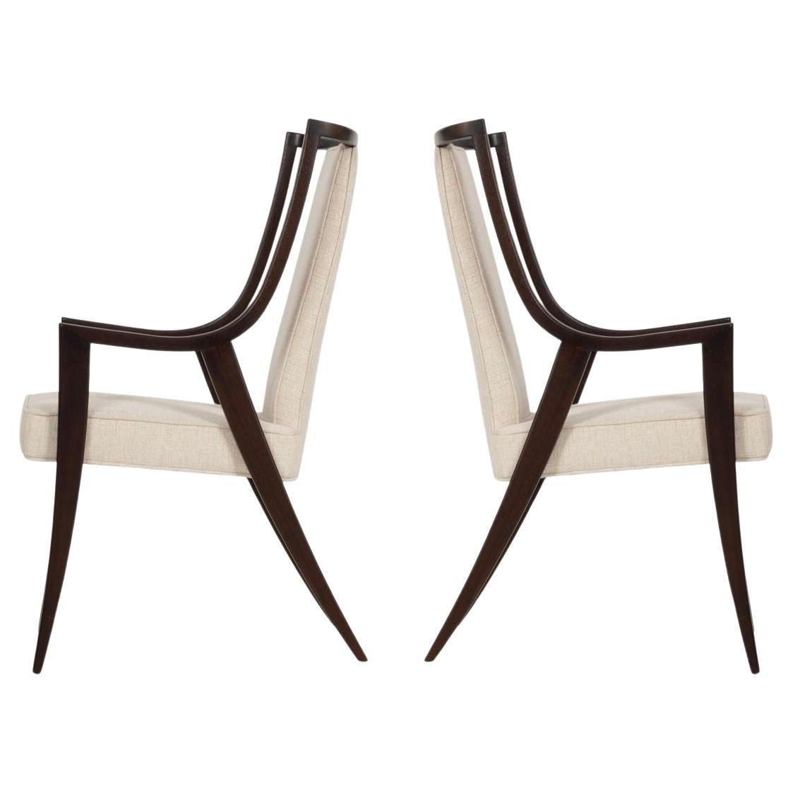 Paire de chaises Pull-Up Harvey Probber à pattes de sabre, années 1960